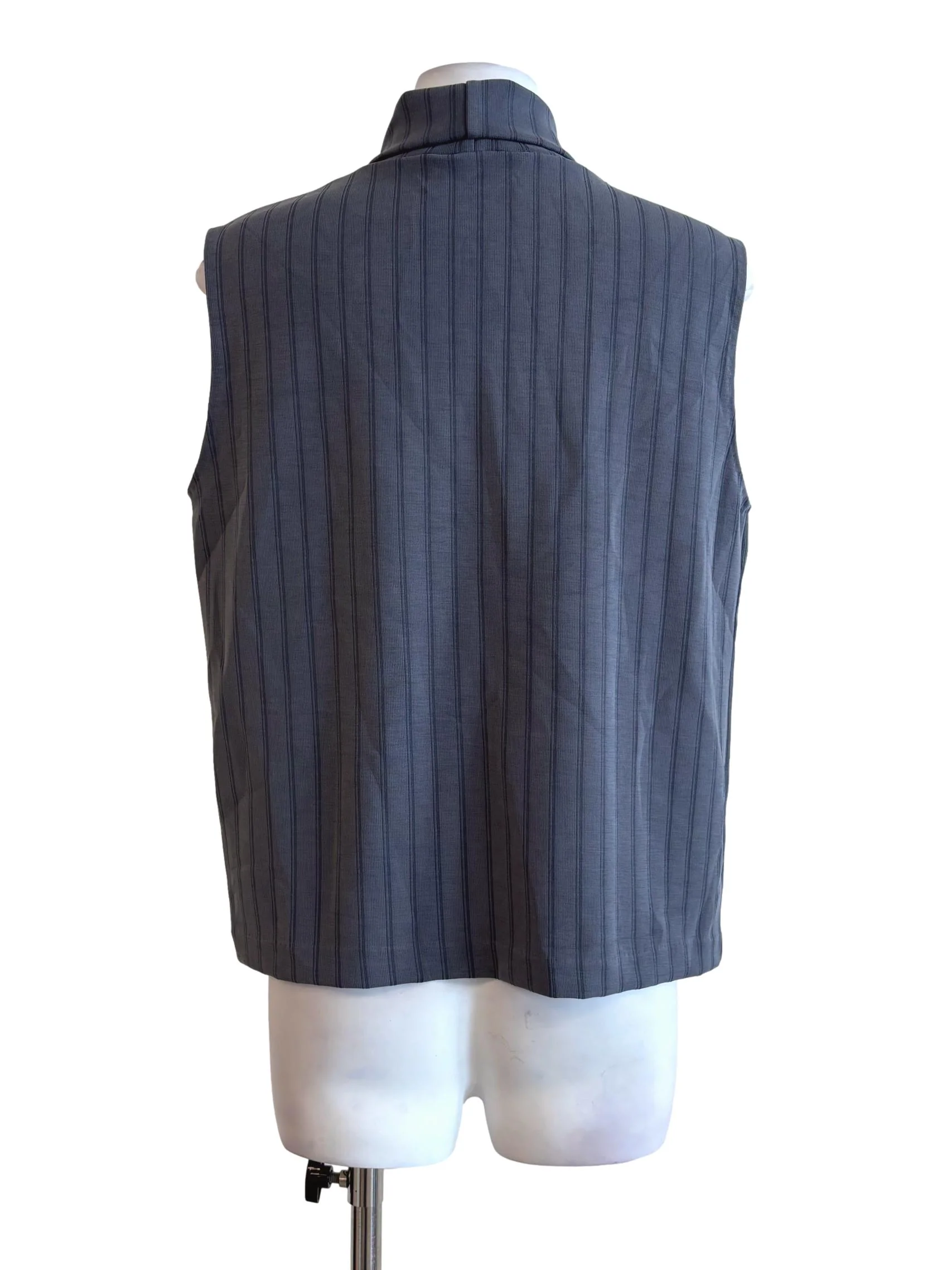 Aegean Blue Sleeveless Turtleneck Top - Image 2