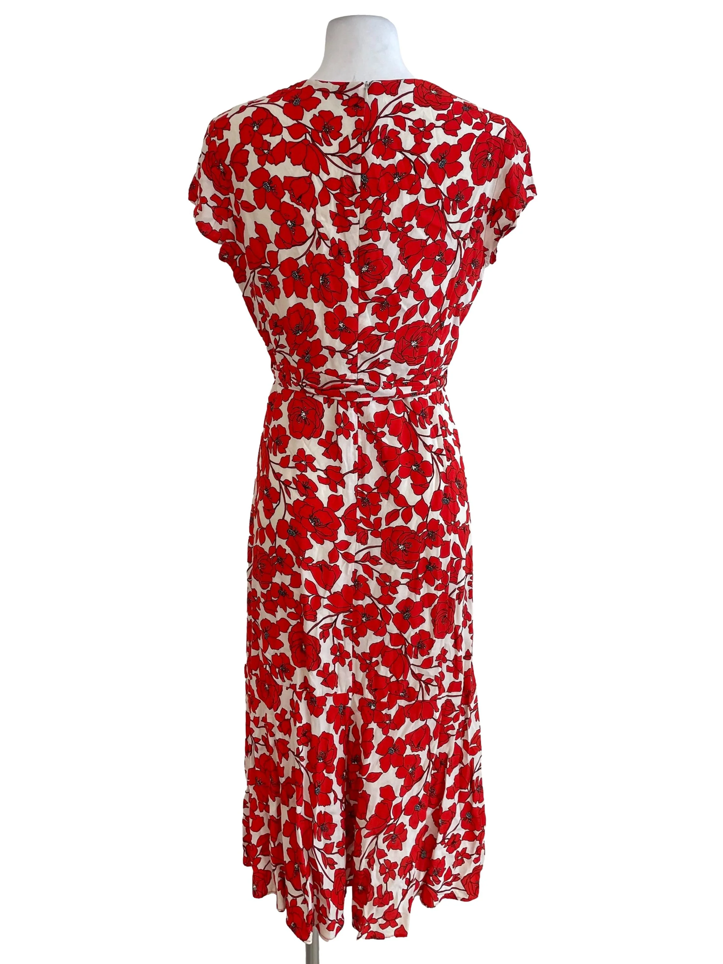 Alabaster & Red Floral Wendy Wrap Dress - Image 2