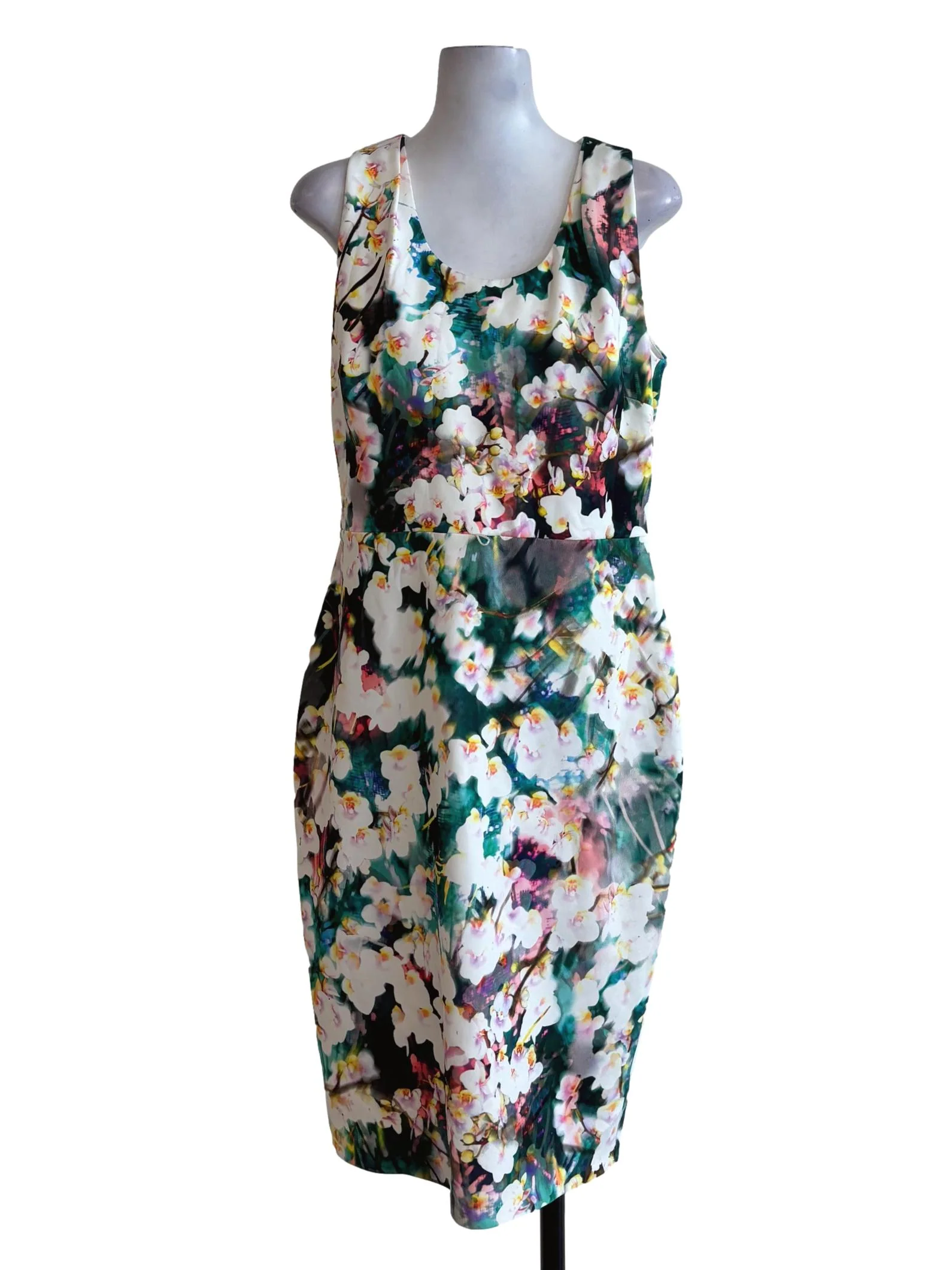 Amazon Green Sleeveless Floral Dress