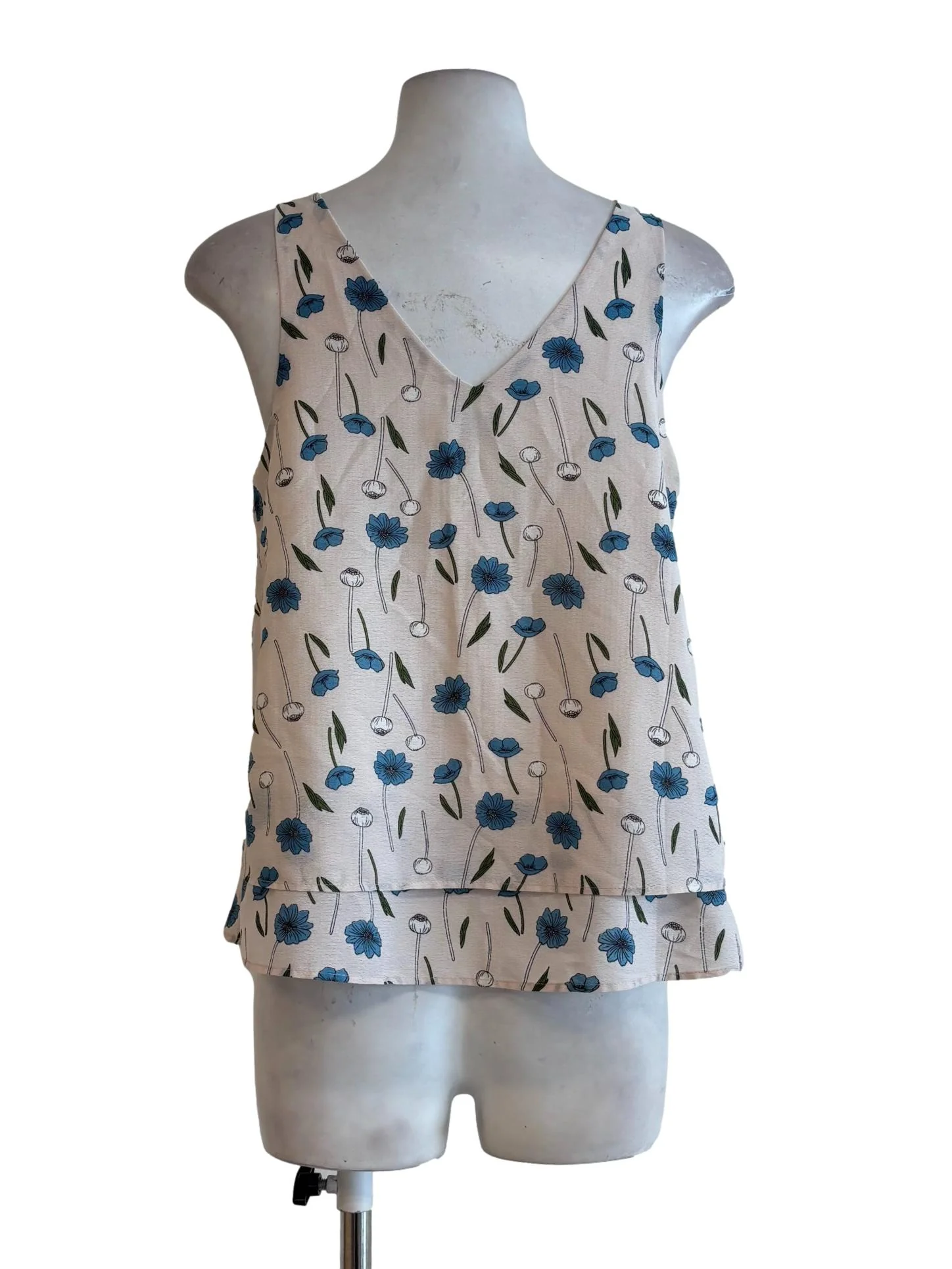 Antique White Floral Sleeveless Top - Image 2