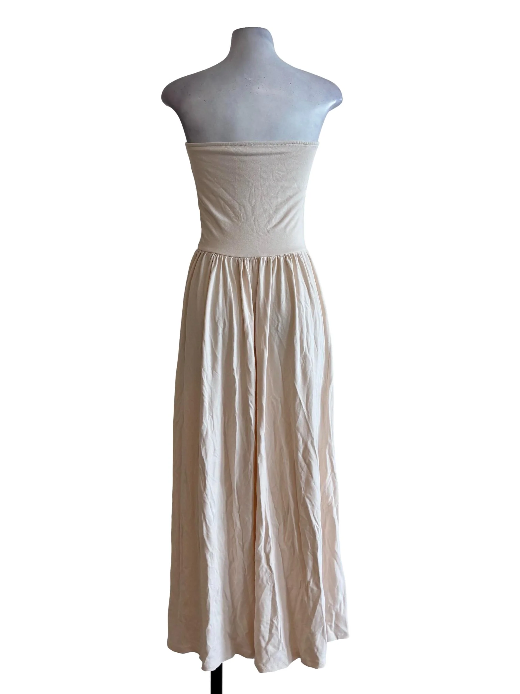 Antique White Strapless Cotton Dress - Image 2