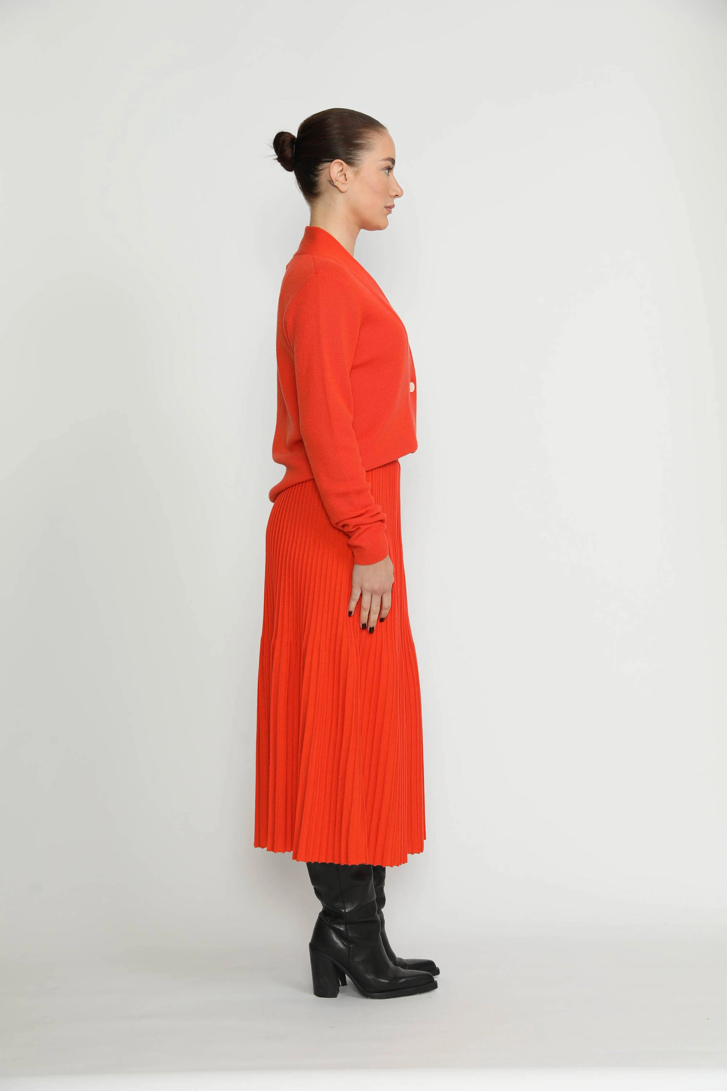 Appenzell Cardigan - Merino Wool Wrap Cardigan In Orange CSN - Image 3