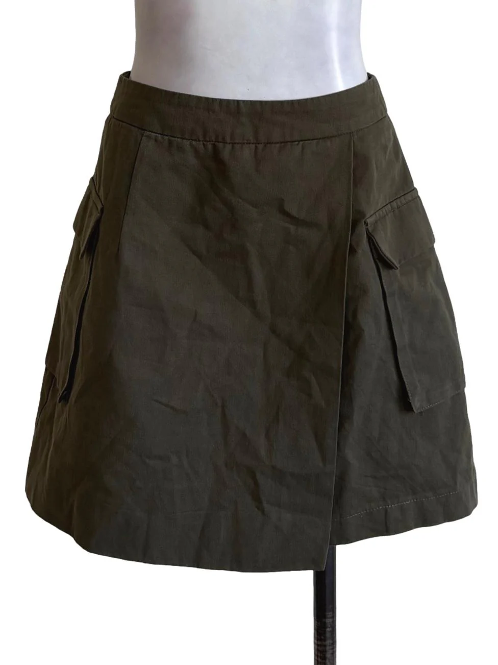 Army Green Cargo Layered Skirts TCL