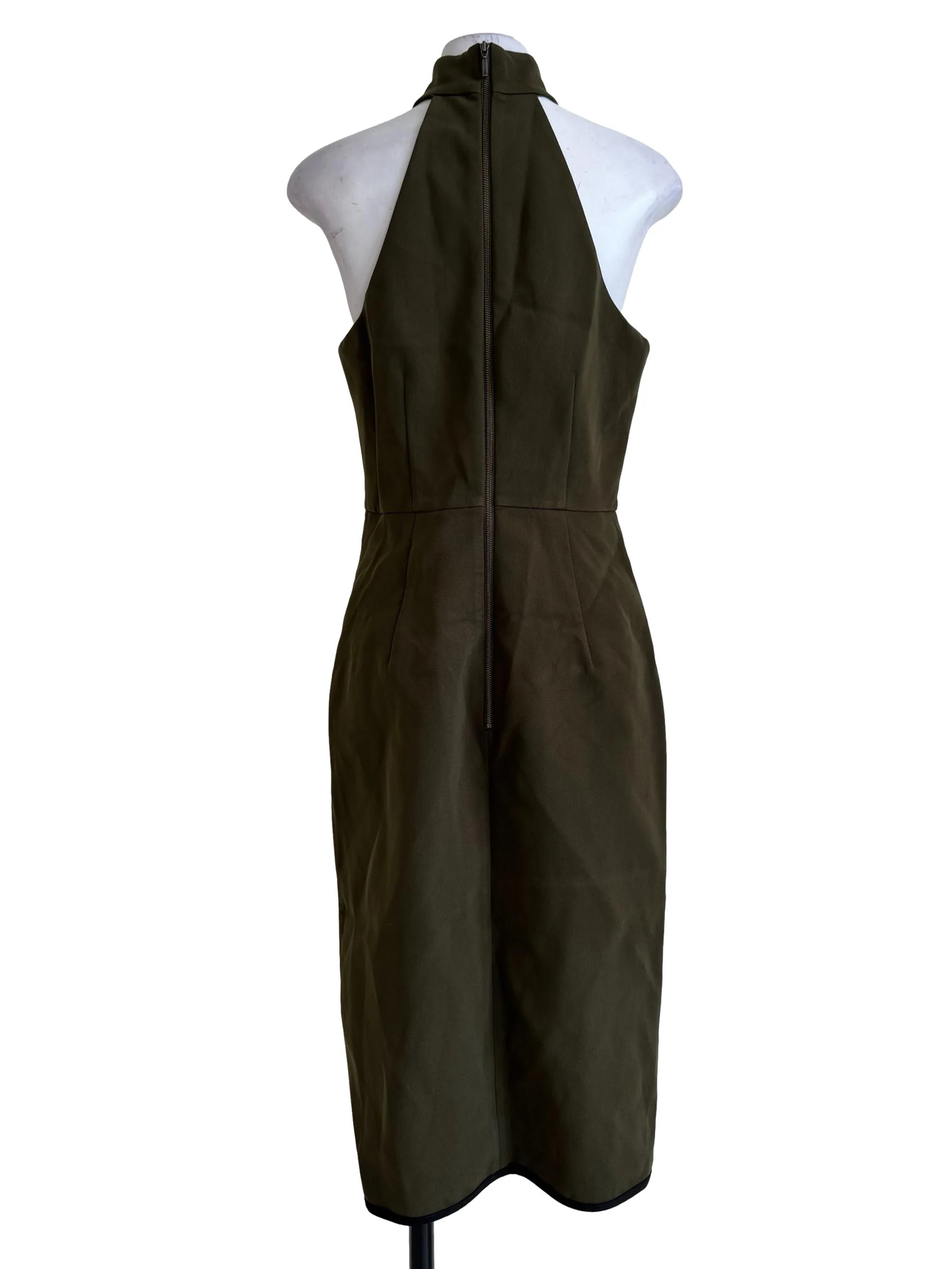 Army Green Halter Neck Dress - Image 2