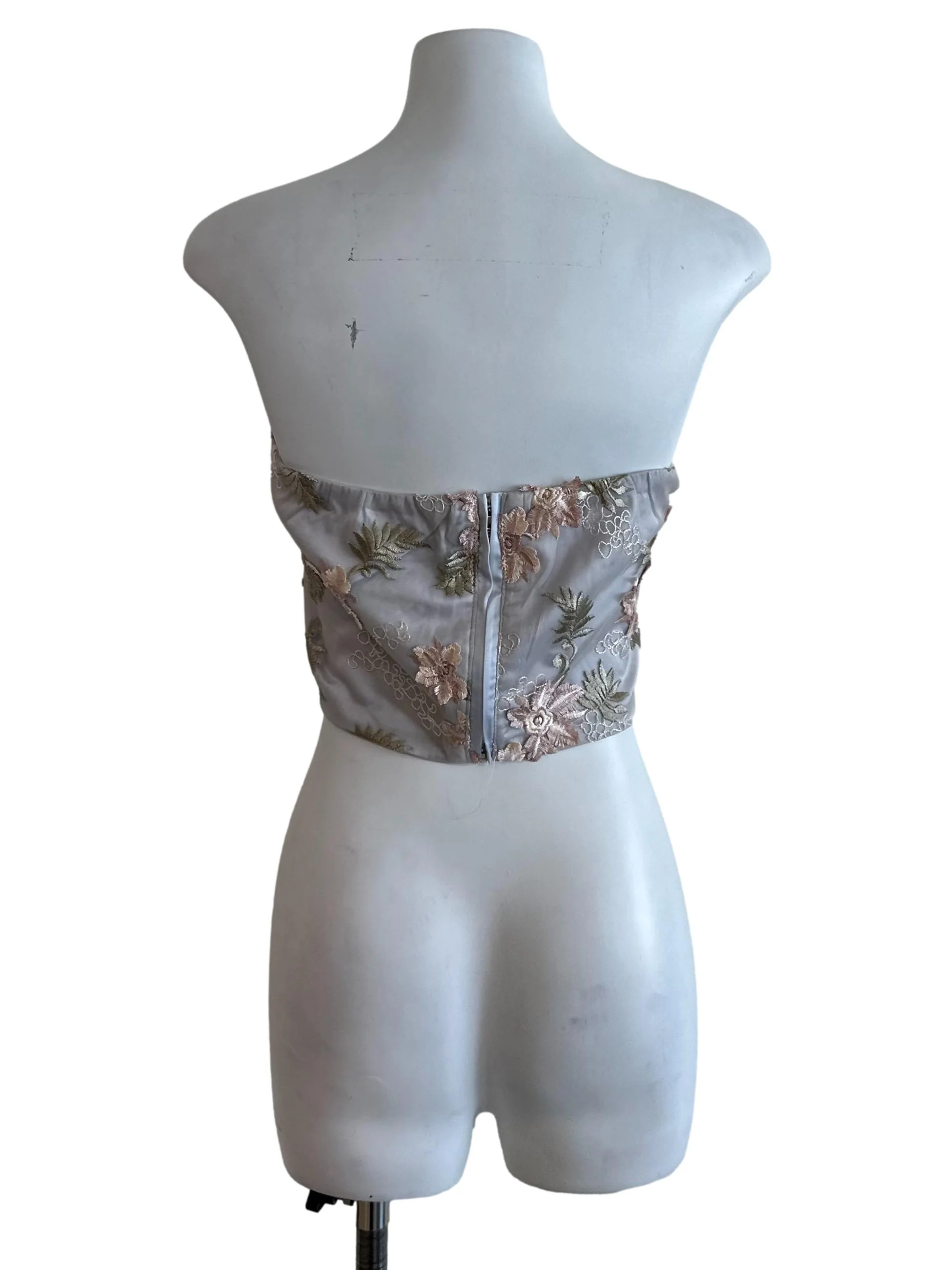 Ash Blue Floral Lace Tube Top - Image 2