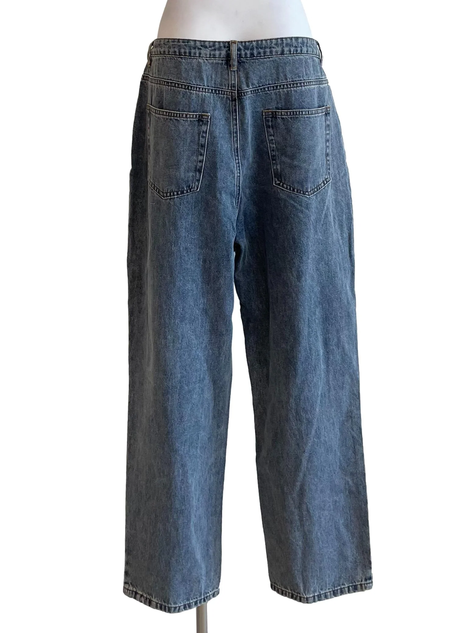 Ash Blue Straight Baggy Jeans - Image 2