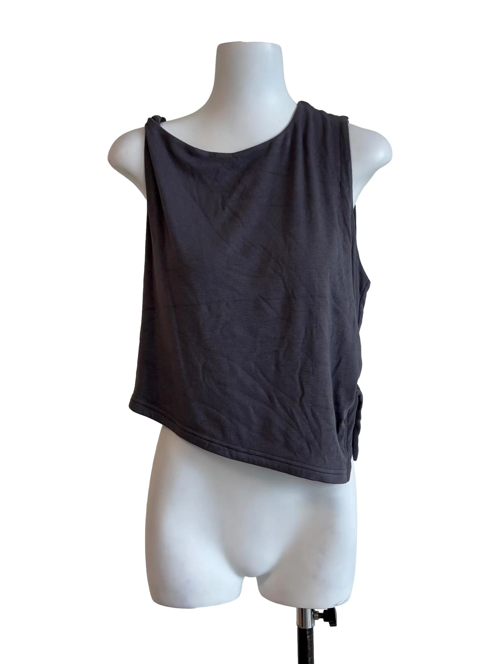 Ash Grey Asymmetrical Tank Top