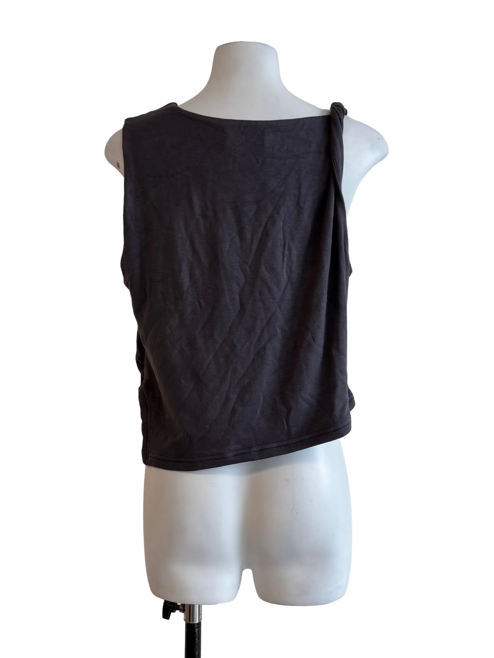 Ash Grey Asymmetrical Tank Top - Image 2