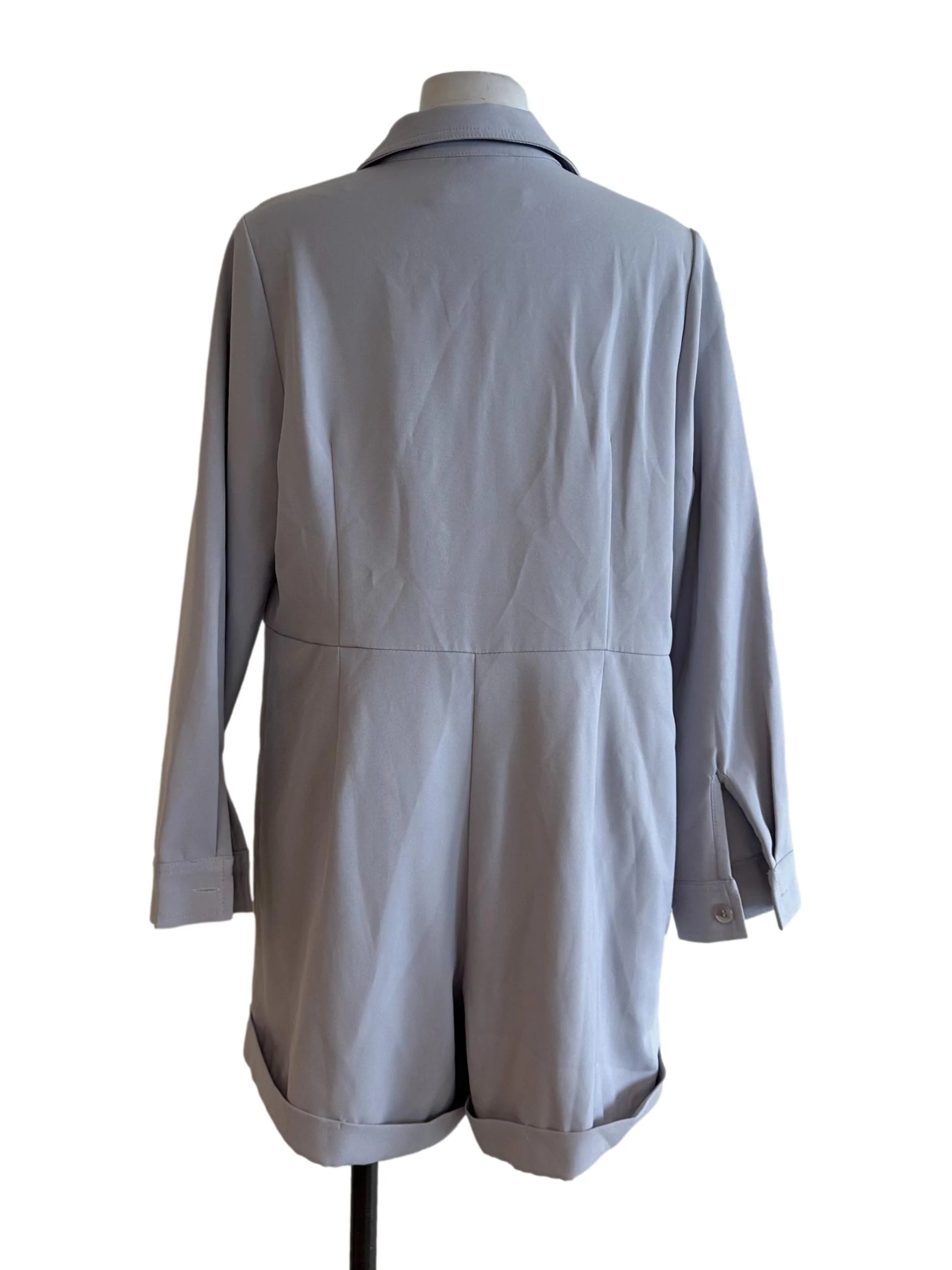 Ash Grey Collar Long Sleeve Rompers - Image 2