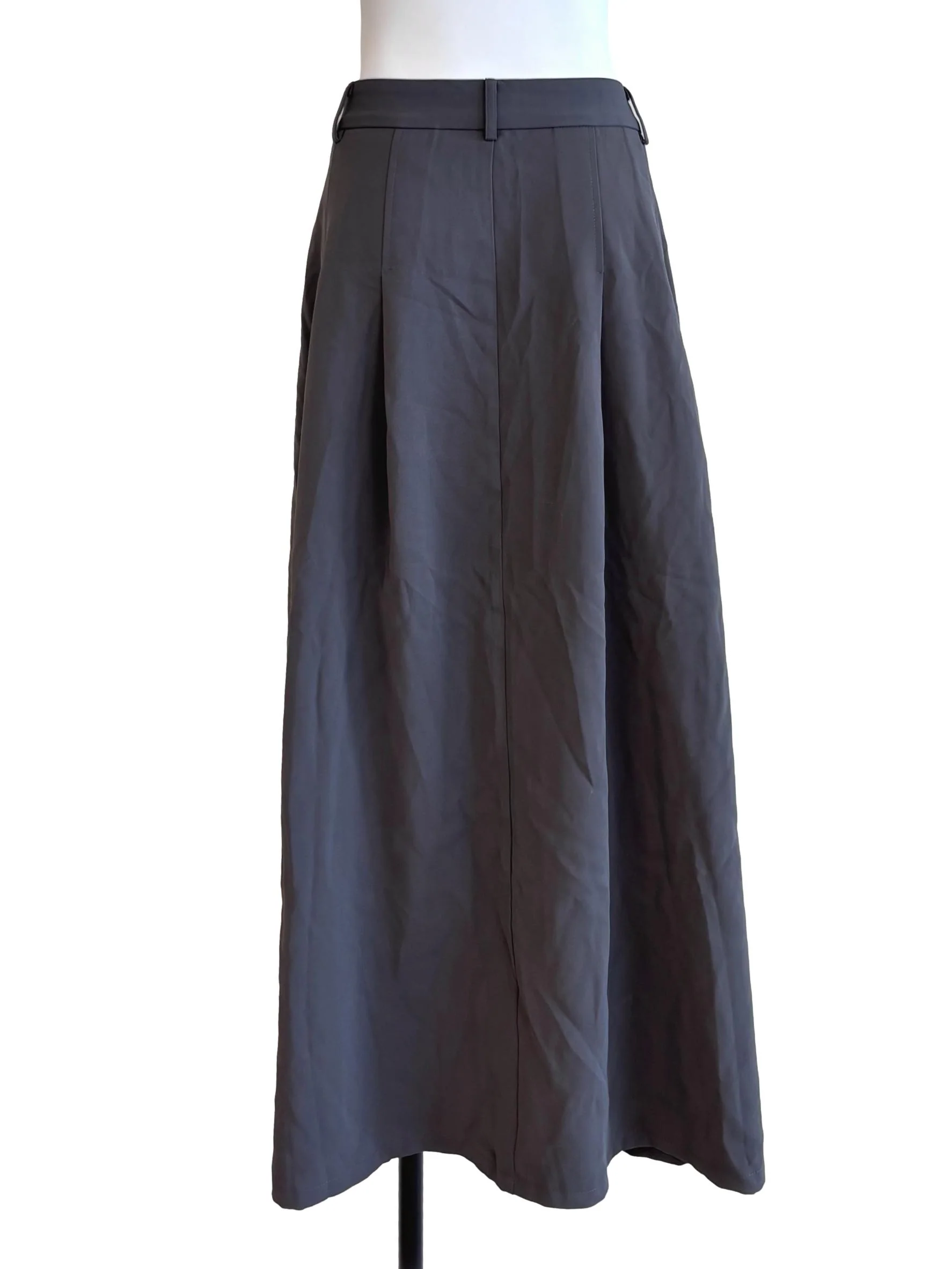 Ash Grey Pleated Maxi Skirt - Image 2