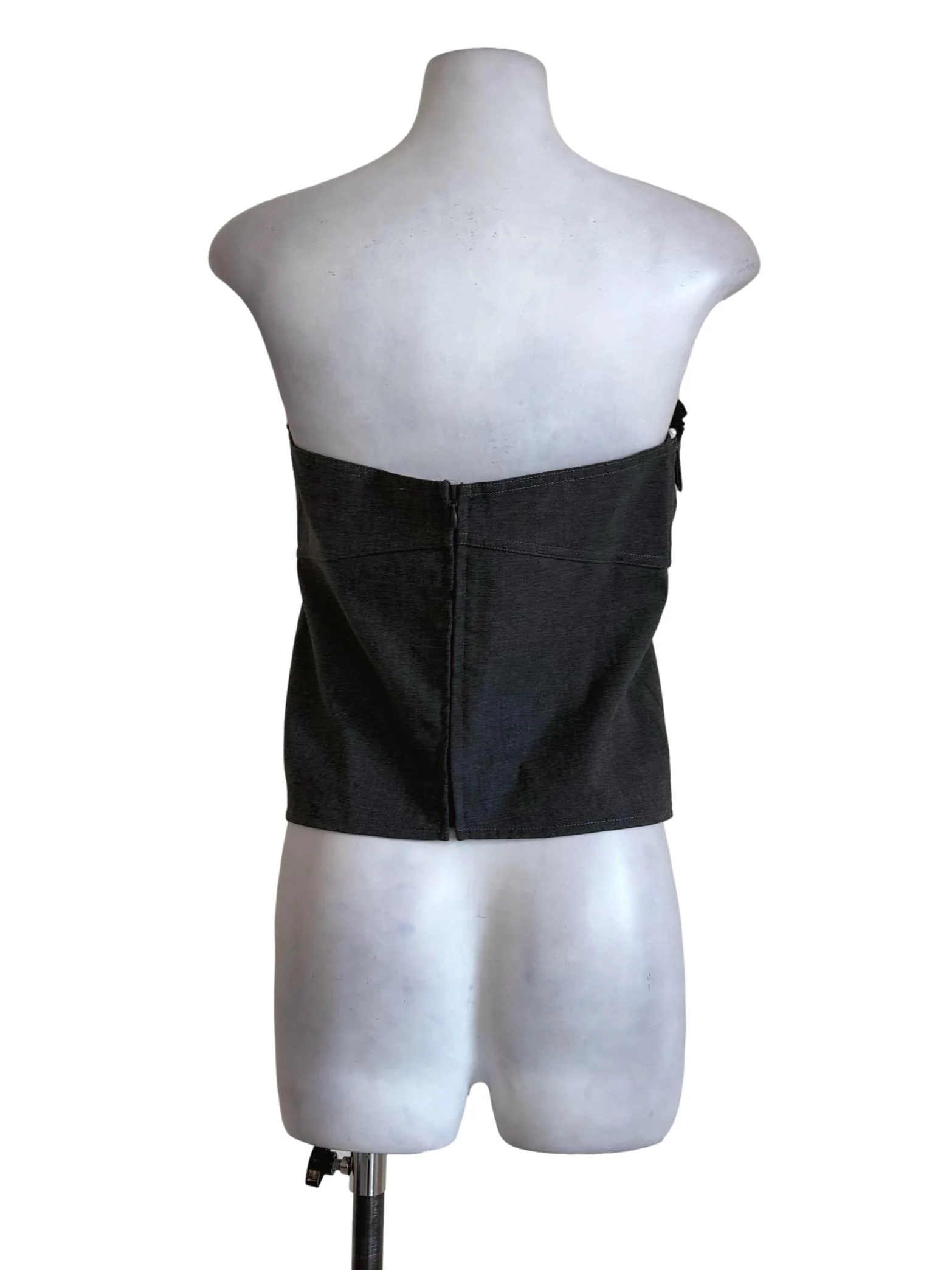 Ash Grey Ruched Sleeveless Top - Image 2