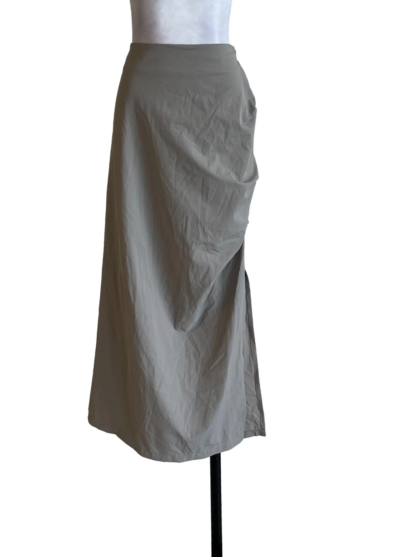 Ash Grey Ruffled Side Skirt