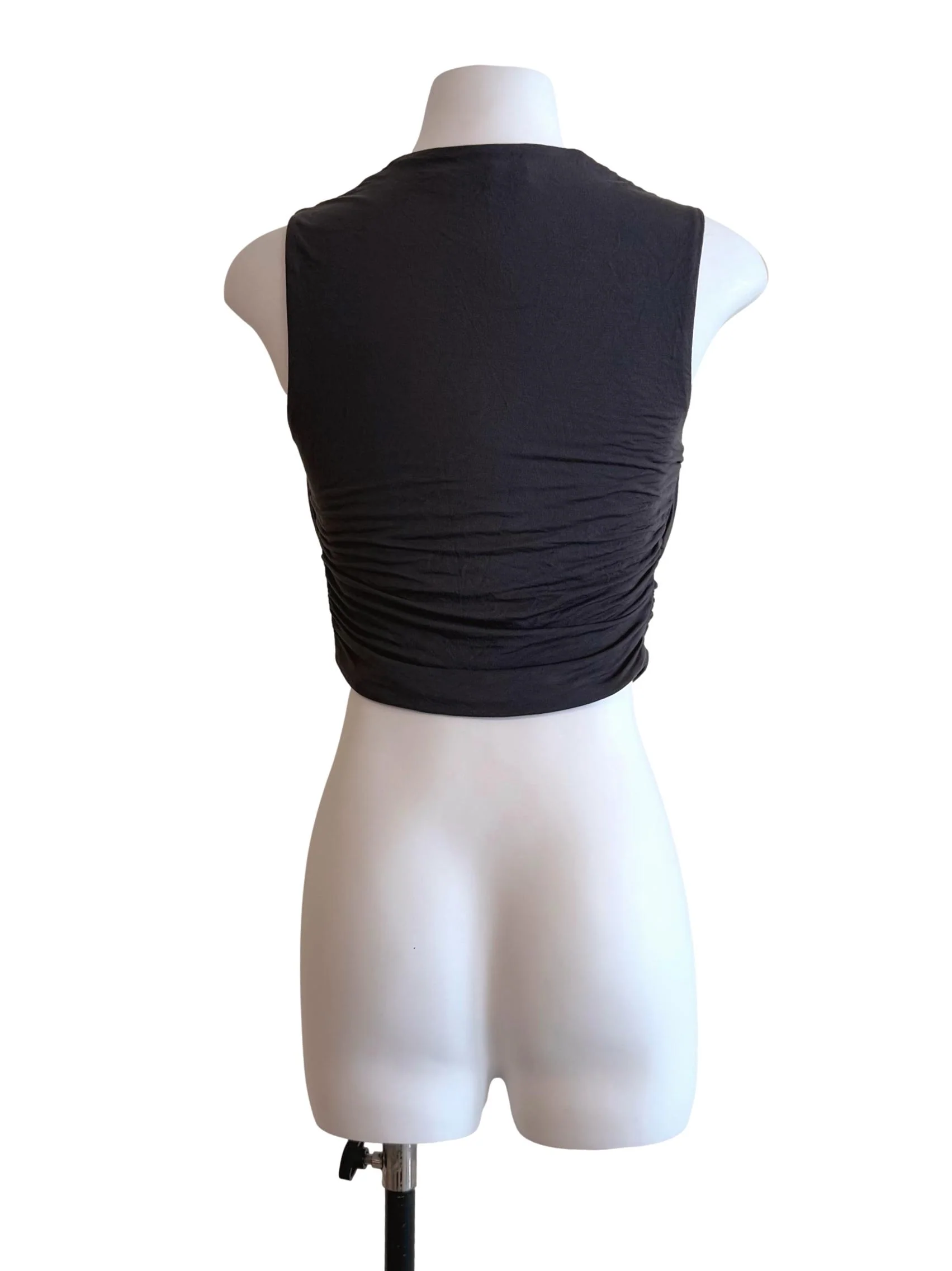 Ash Grey Square Neck Crop Top - Image 2