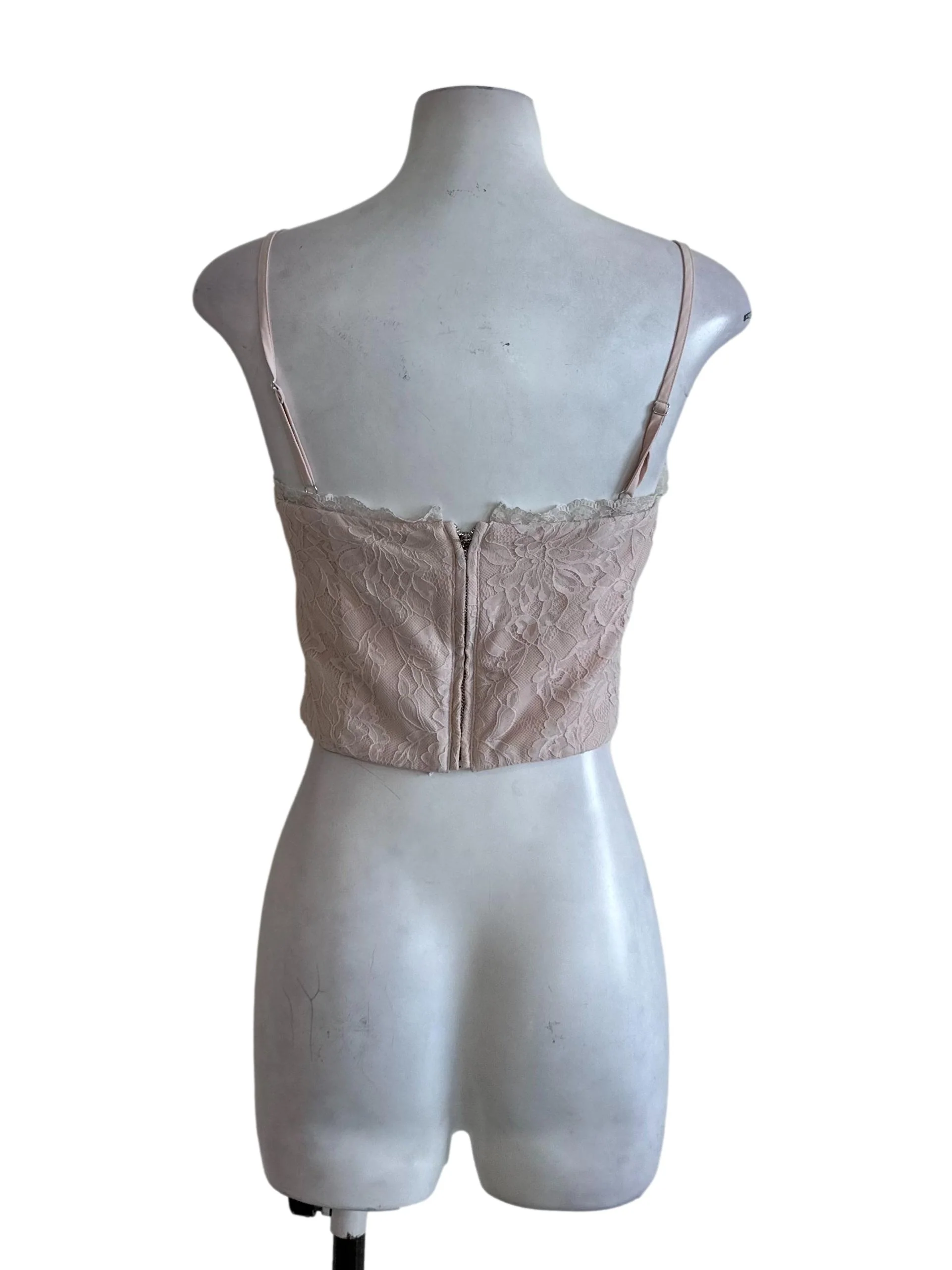 Ash Pink Lace Ribbon Top - Image 2