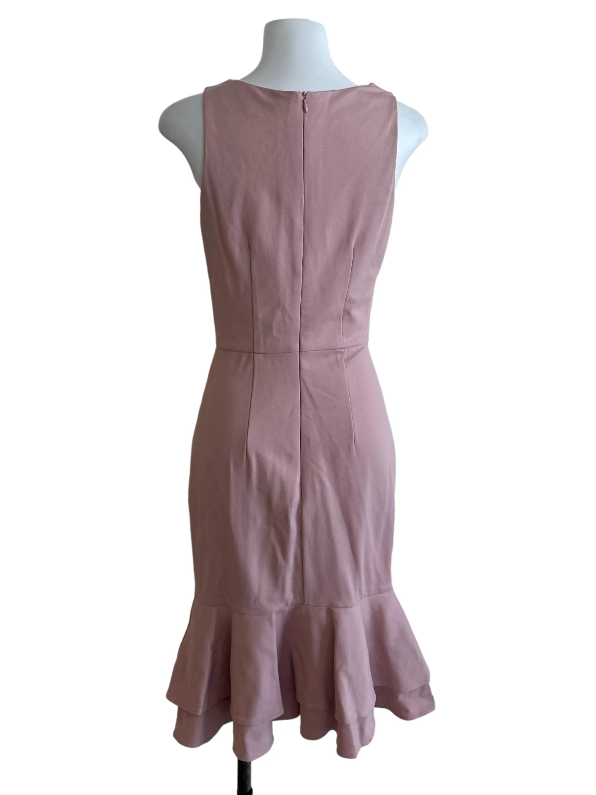 Ash Pink Ruffle Sheath Dress - Image 2