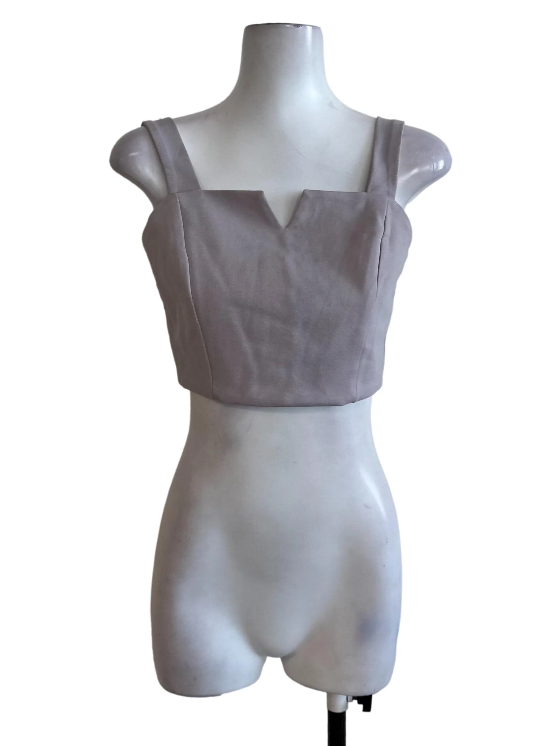 Ash Purple Fitted Crop Top