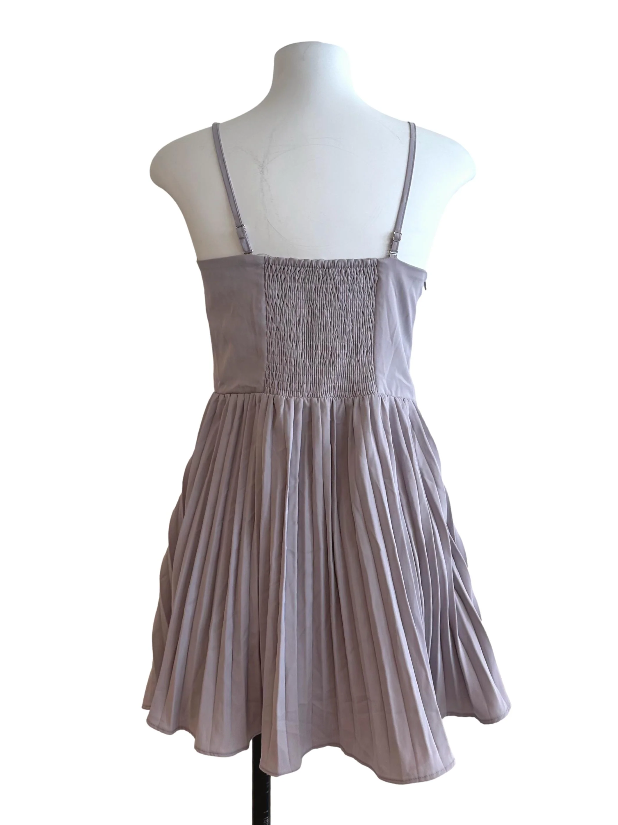 Ash Purple Pleated Sweetheart Dress - Image 2