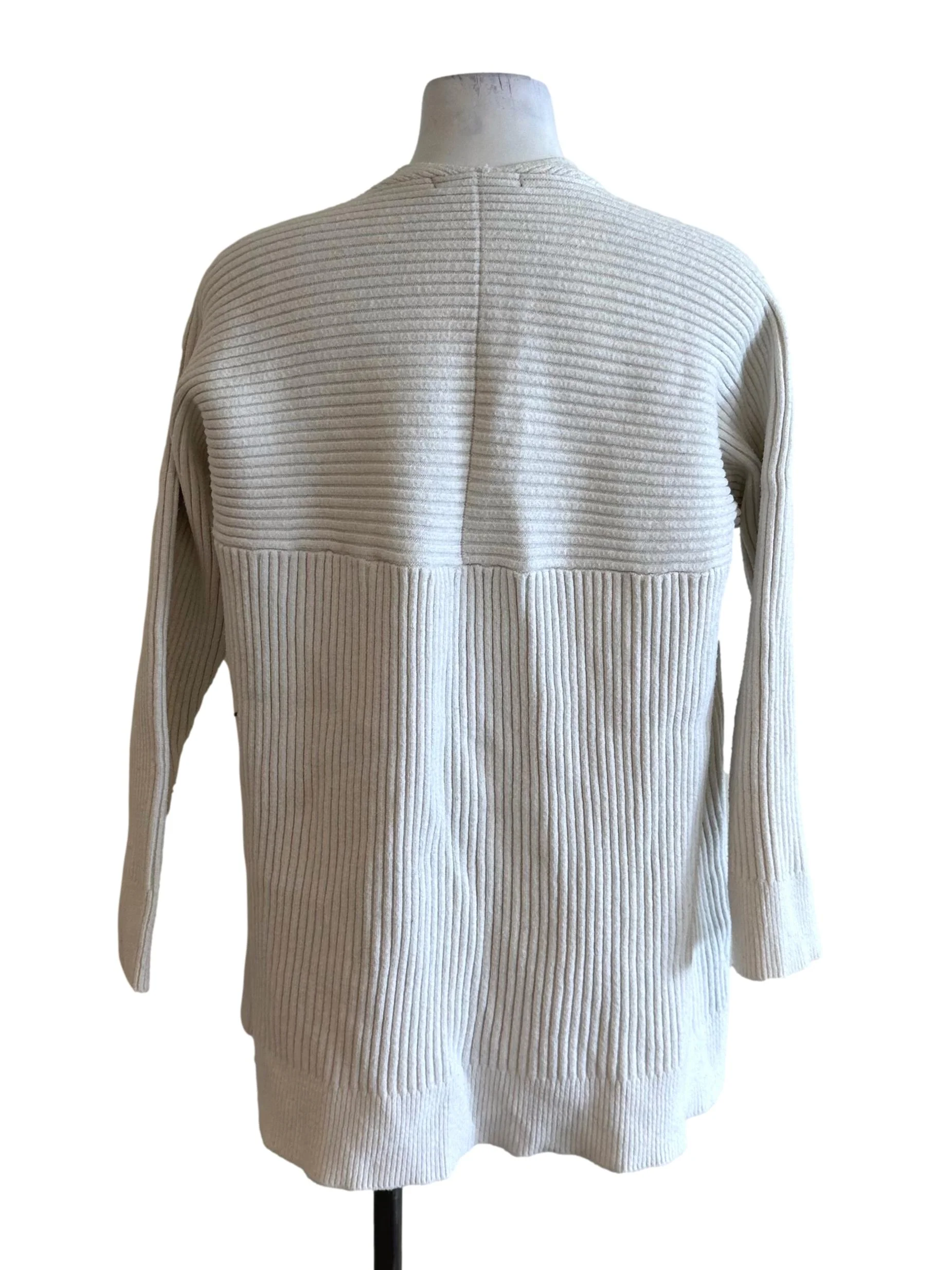 Ash White Knit Front Open Cardigan - Image 2