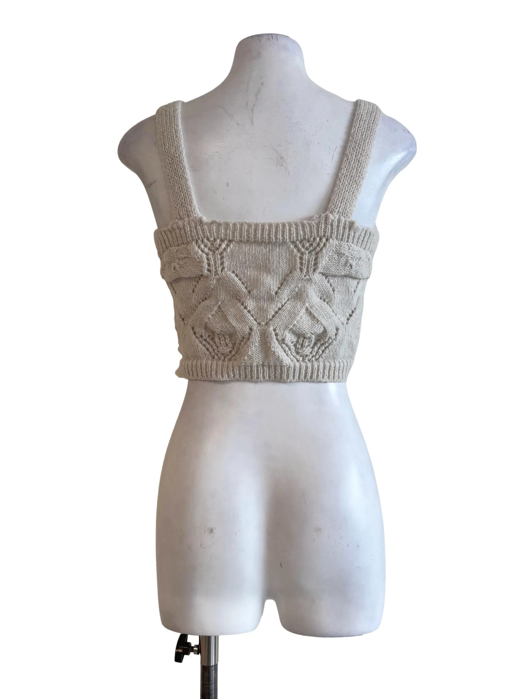 Ash White Knitted Bralet - Image 2