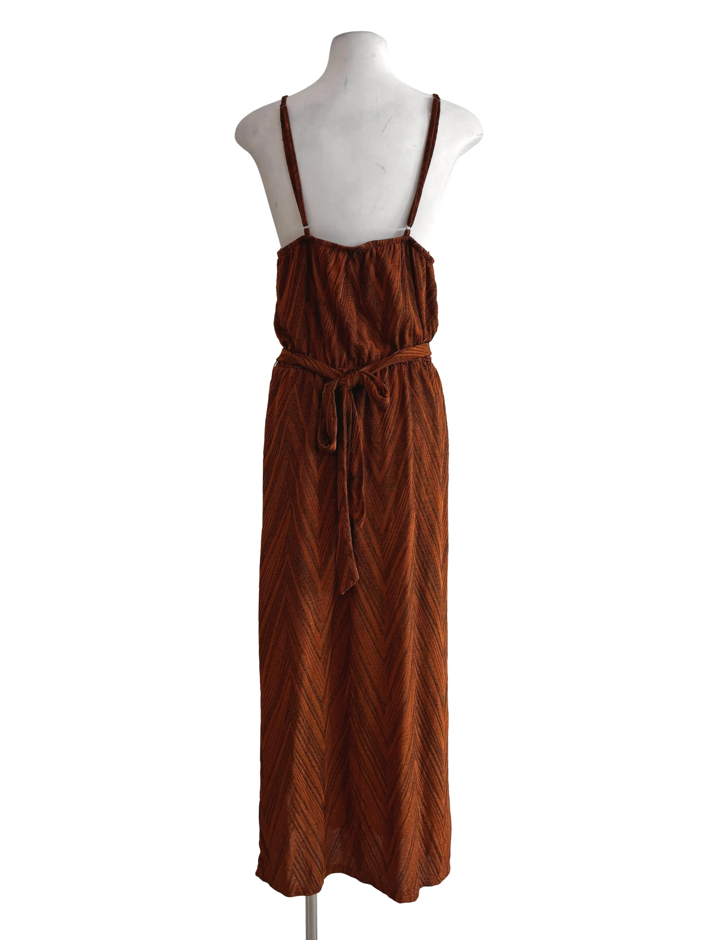Auburn Brown Spaghetti Strap Slip Dress - Image 2
