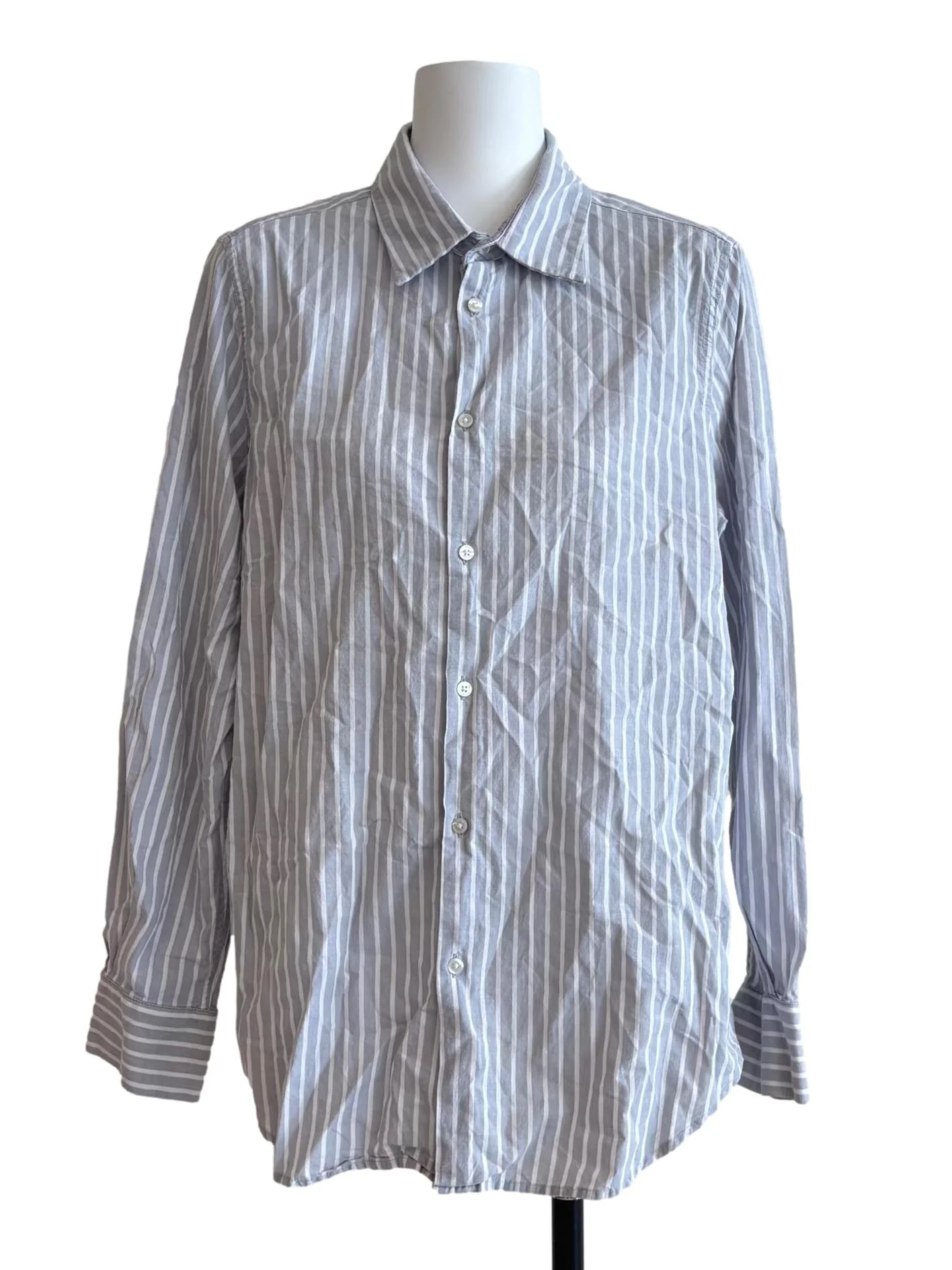 Avery Shirt In Grey Pinstripe CSN - Image 2