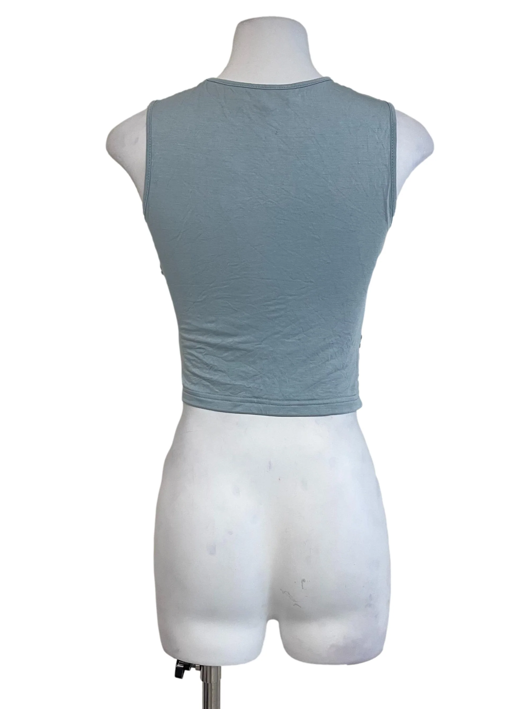 Baby Blue Draped Sleeveless Top - Image 2