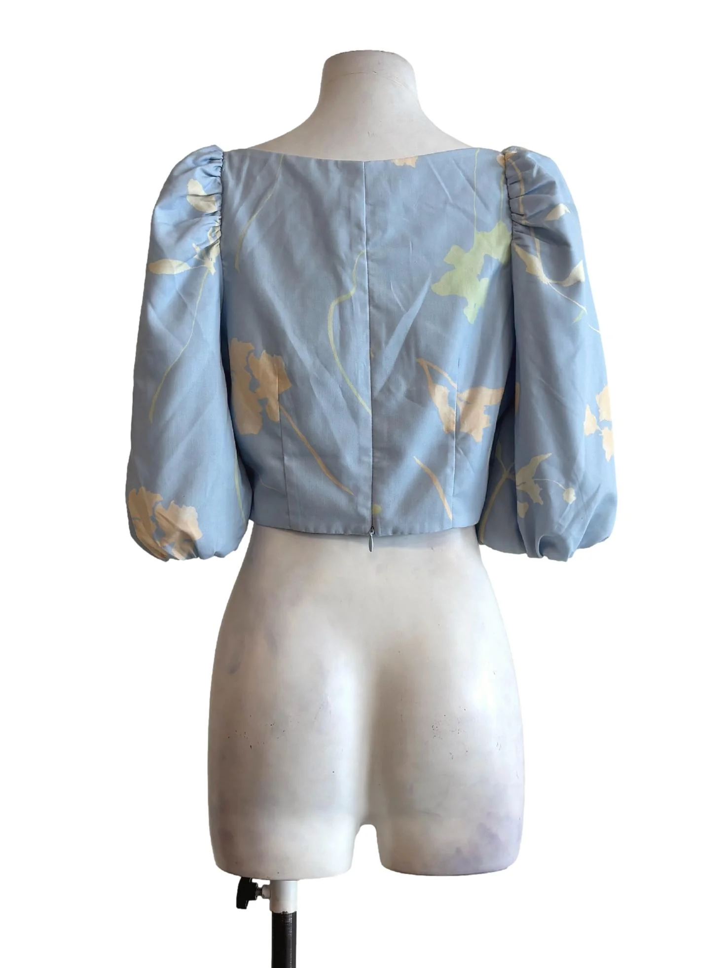 Baby Blue Patterned Baby Doll Top LB - Image 2