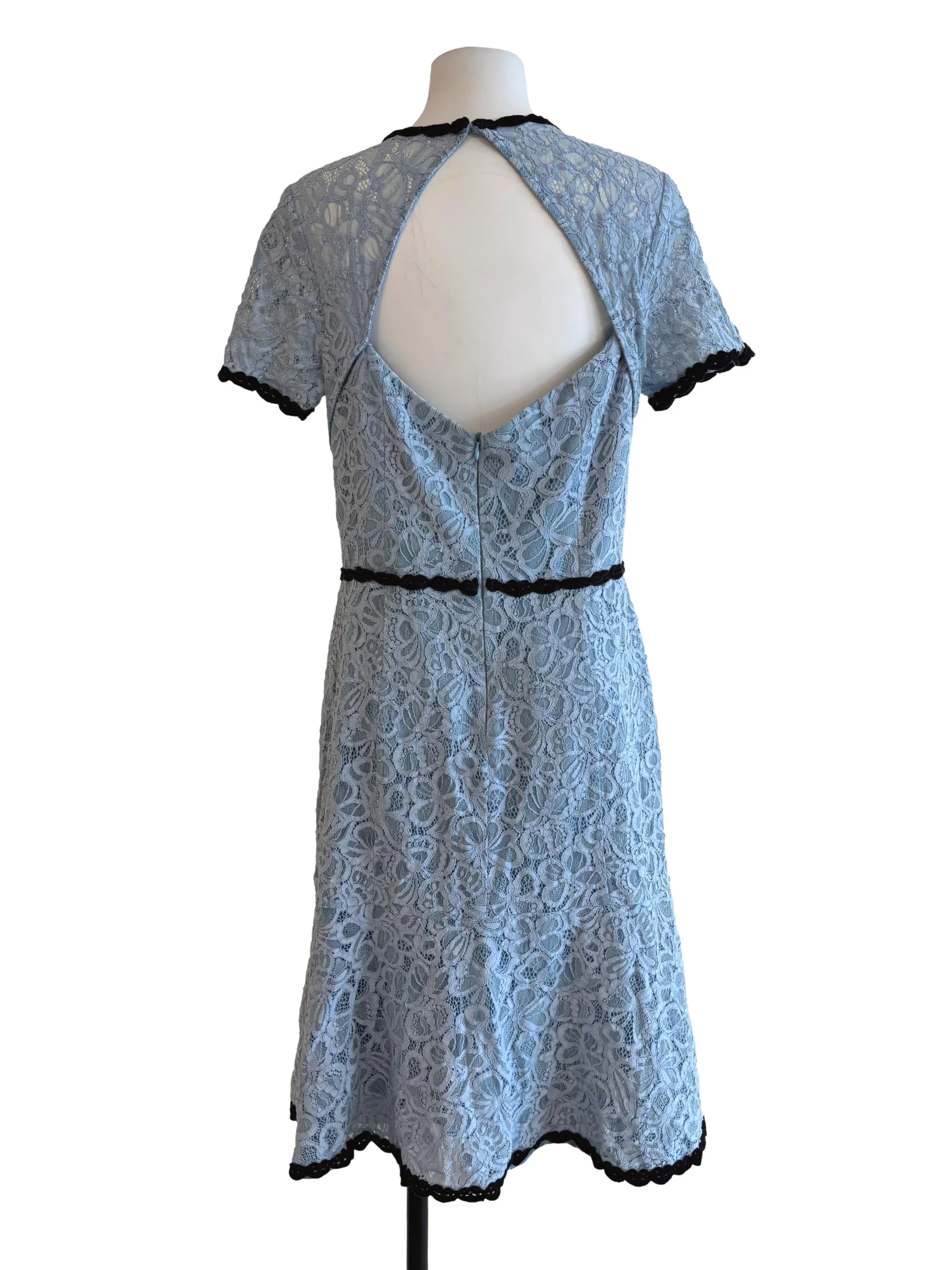 Baby Blue Short Sleeve Lace Dress - Image 2