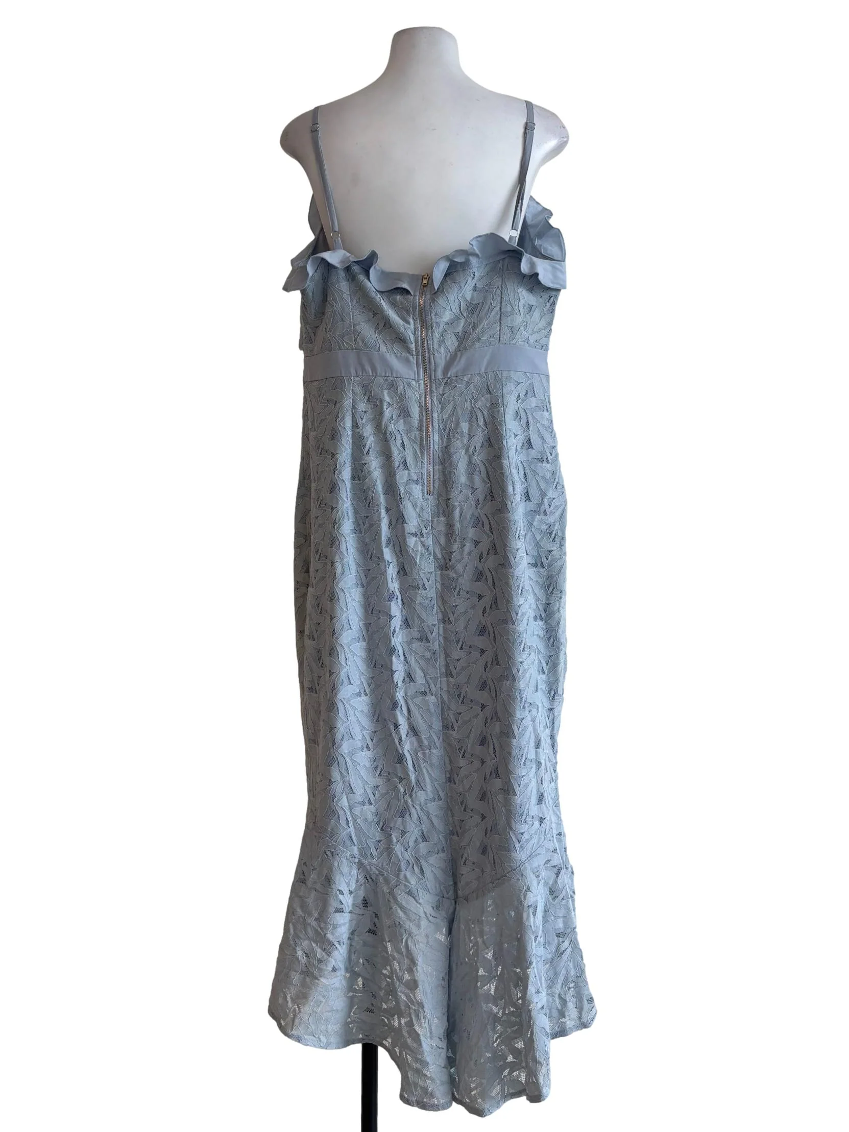 Baby Blue Spaghetti Strap Lace Dress - Image 2