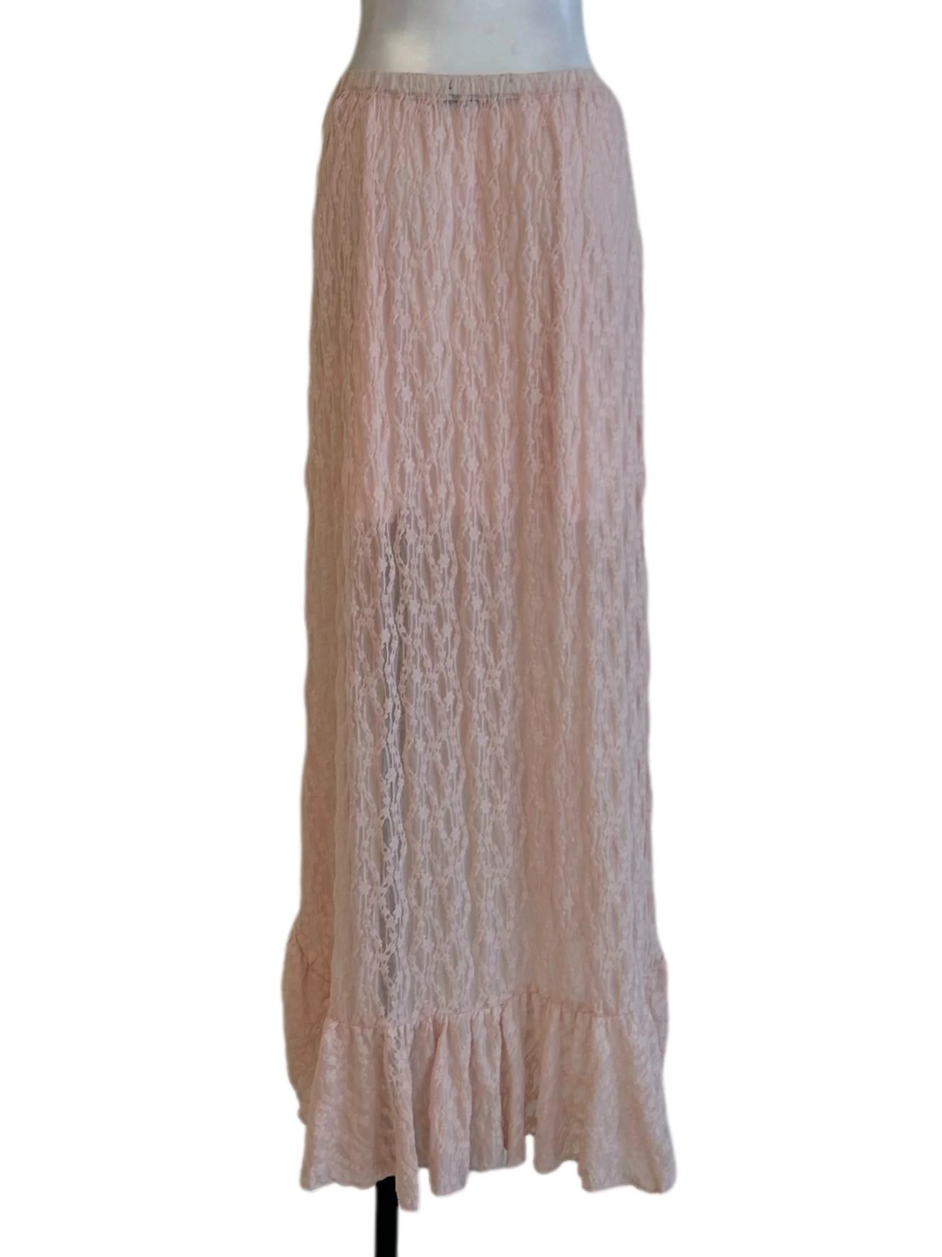 Baby Pink Lace Ruffled Skirt - Image 2
