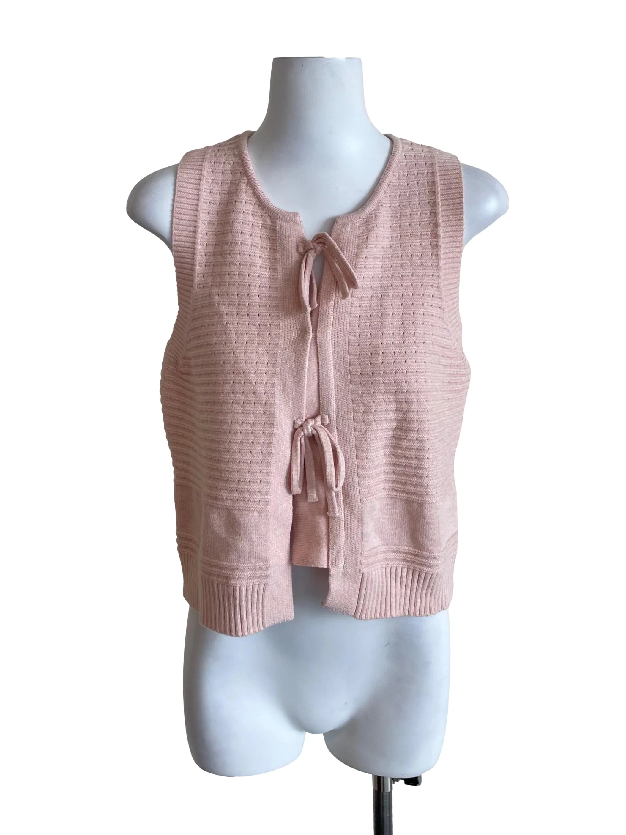 Baby Pink Tie Knot Knit Vest