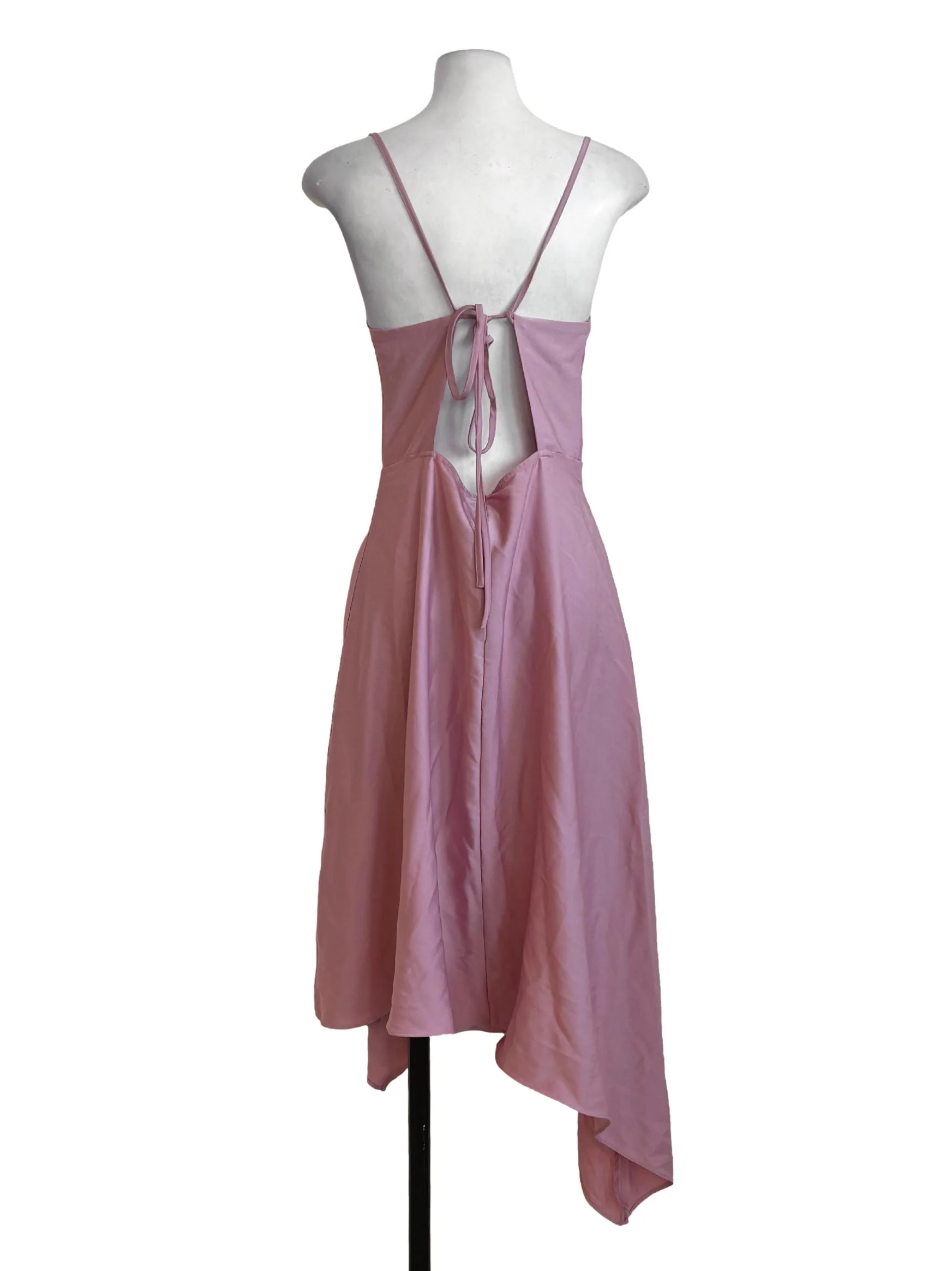 Ballet Slipper Cowl Asymmetrical Slip Dress - Image 2