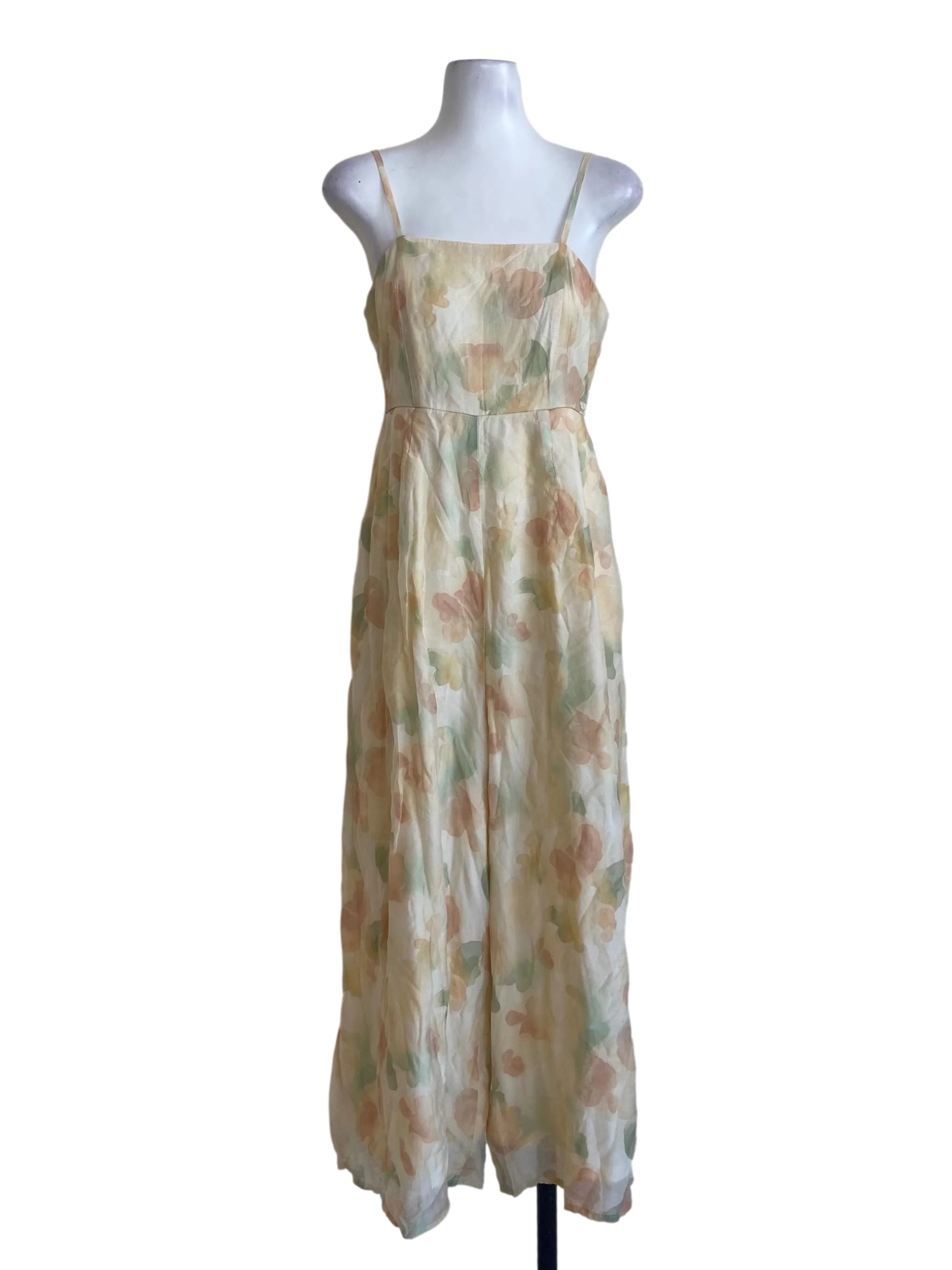 Banana Yellow & Colourful Sleeveless Jumpsuit
