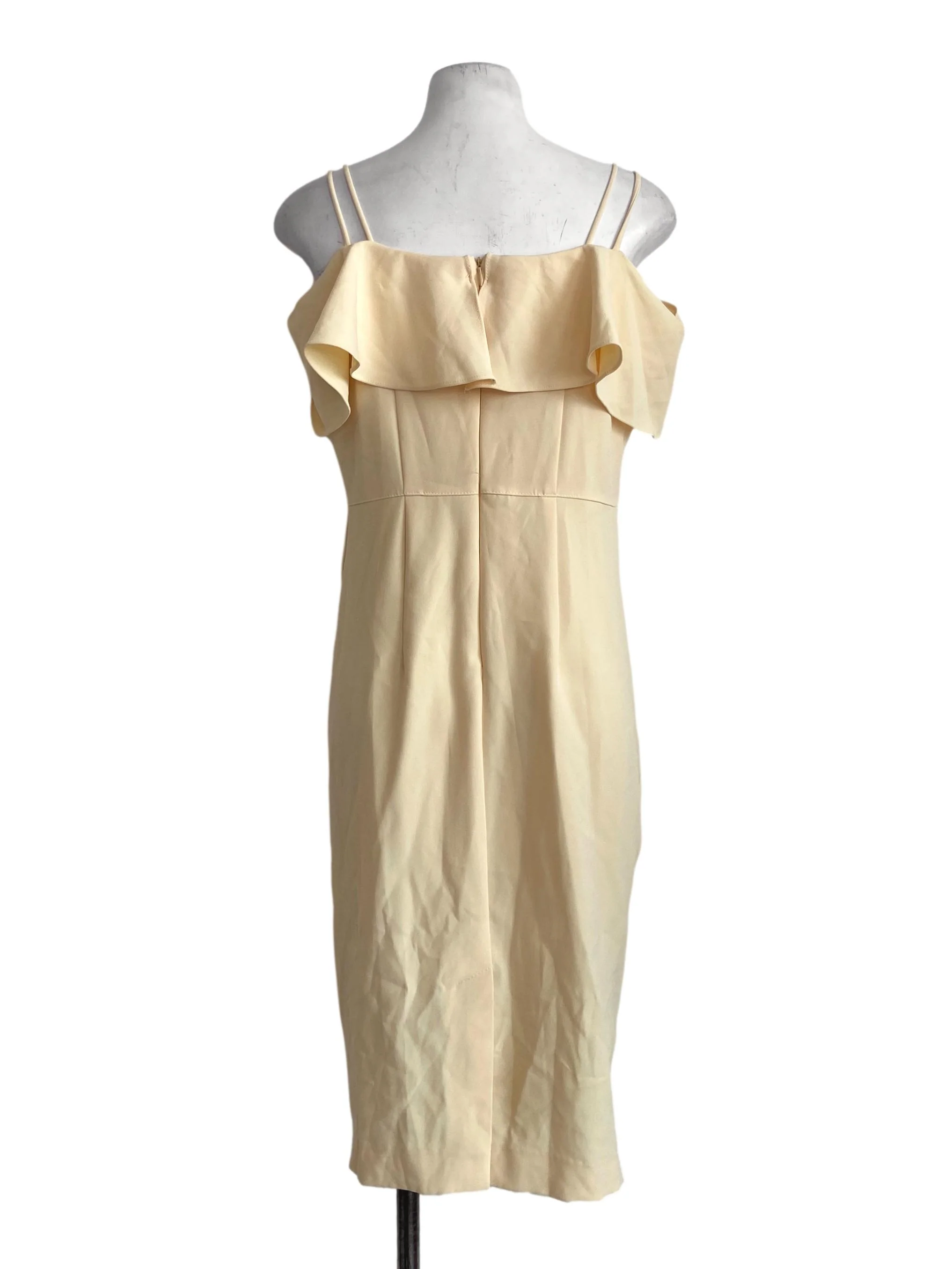 Banana Yellow Spaghetti Straps Ruffle Dress - Image 2