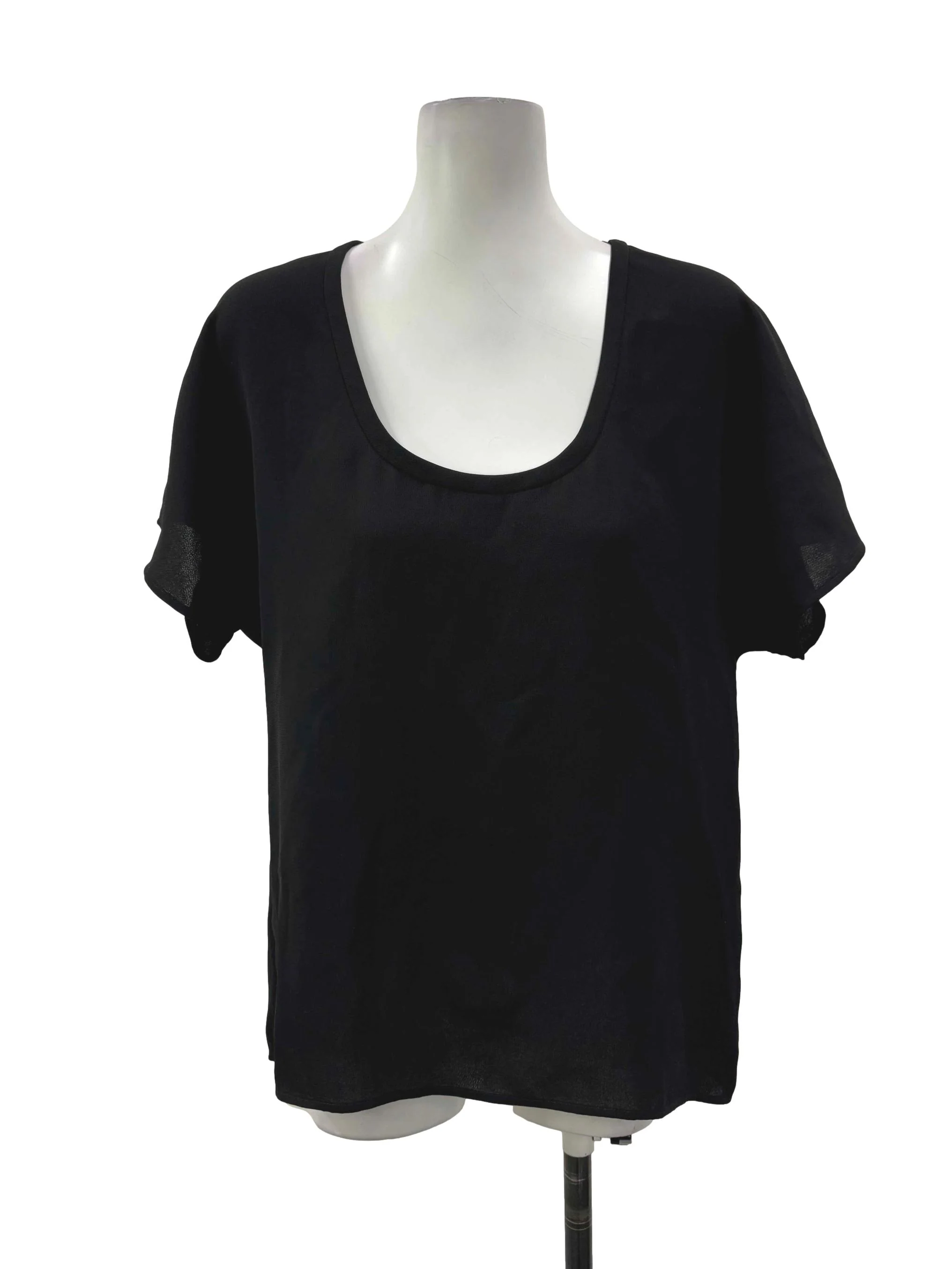 Basic Black Low Neck Top