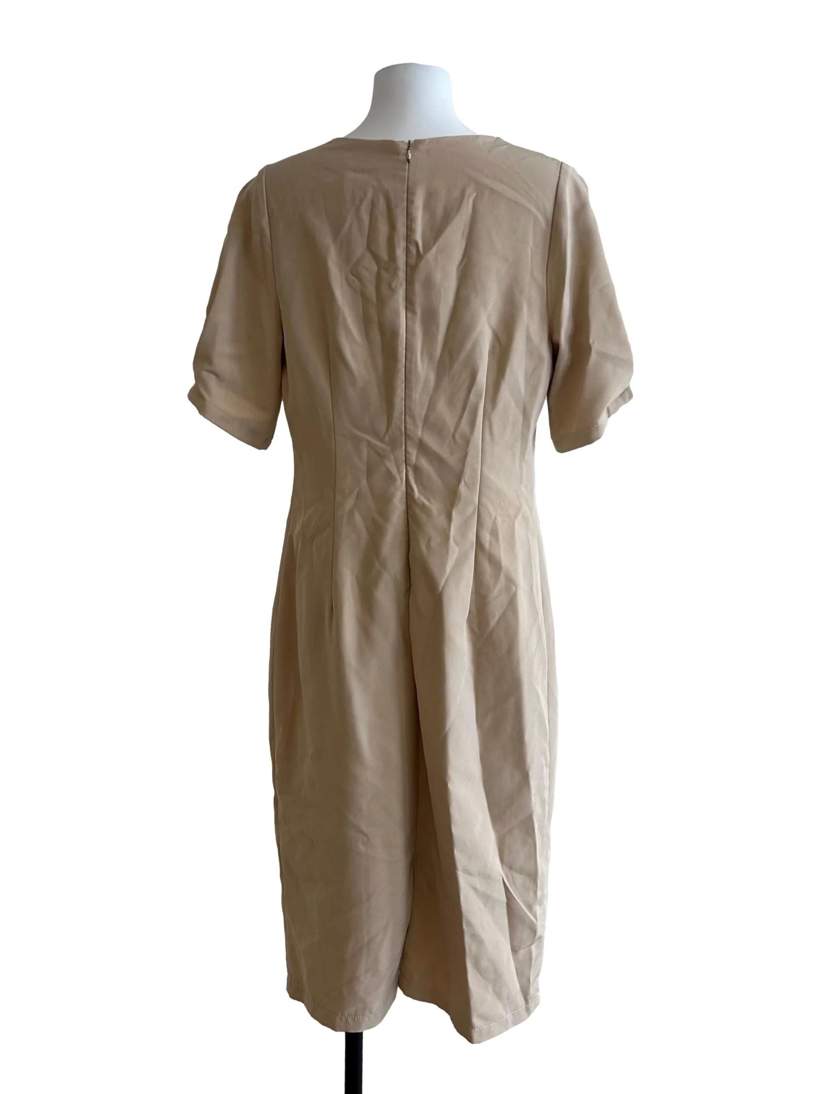 Beige Button-Front Dress - Image 2