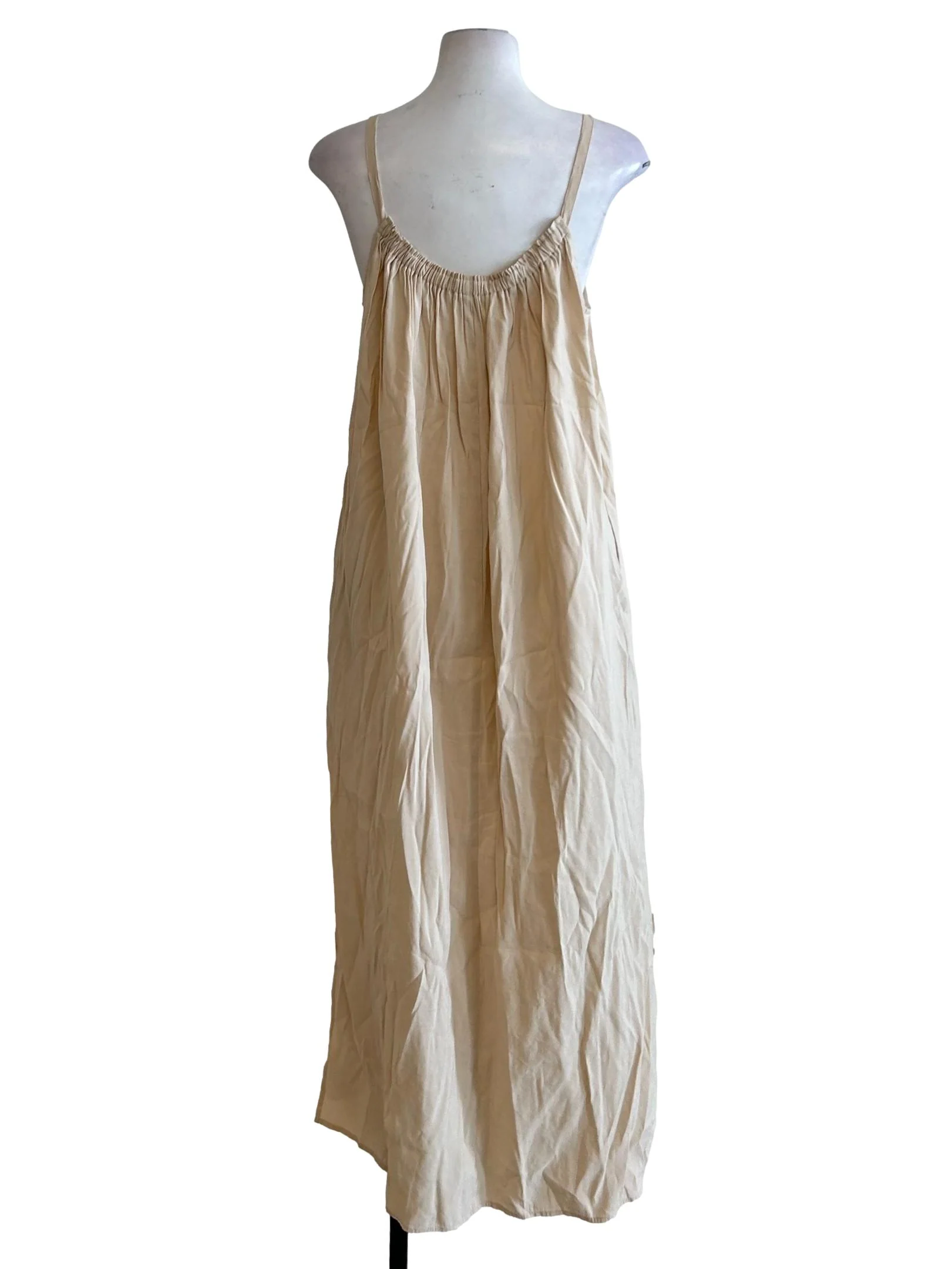 Light Beige Slip Midi Dress OSN - Image 2