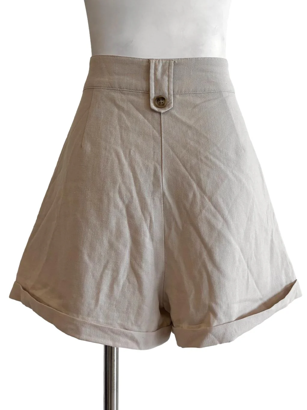 Beige Cropped Shorts YHF - Image 2