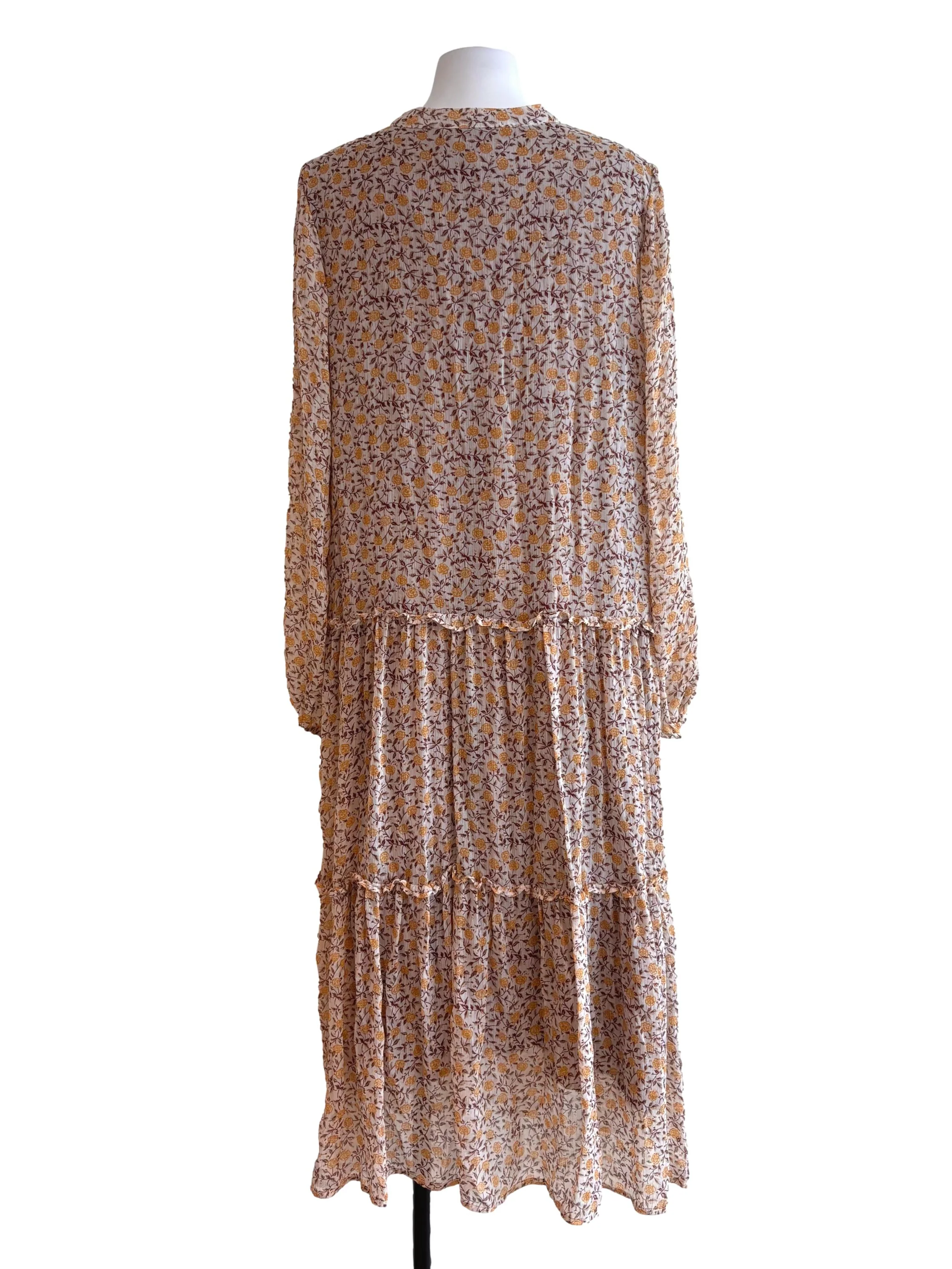 Beige Floral Tiered Dress - Image 2
