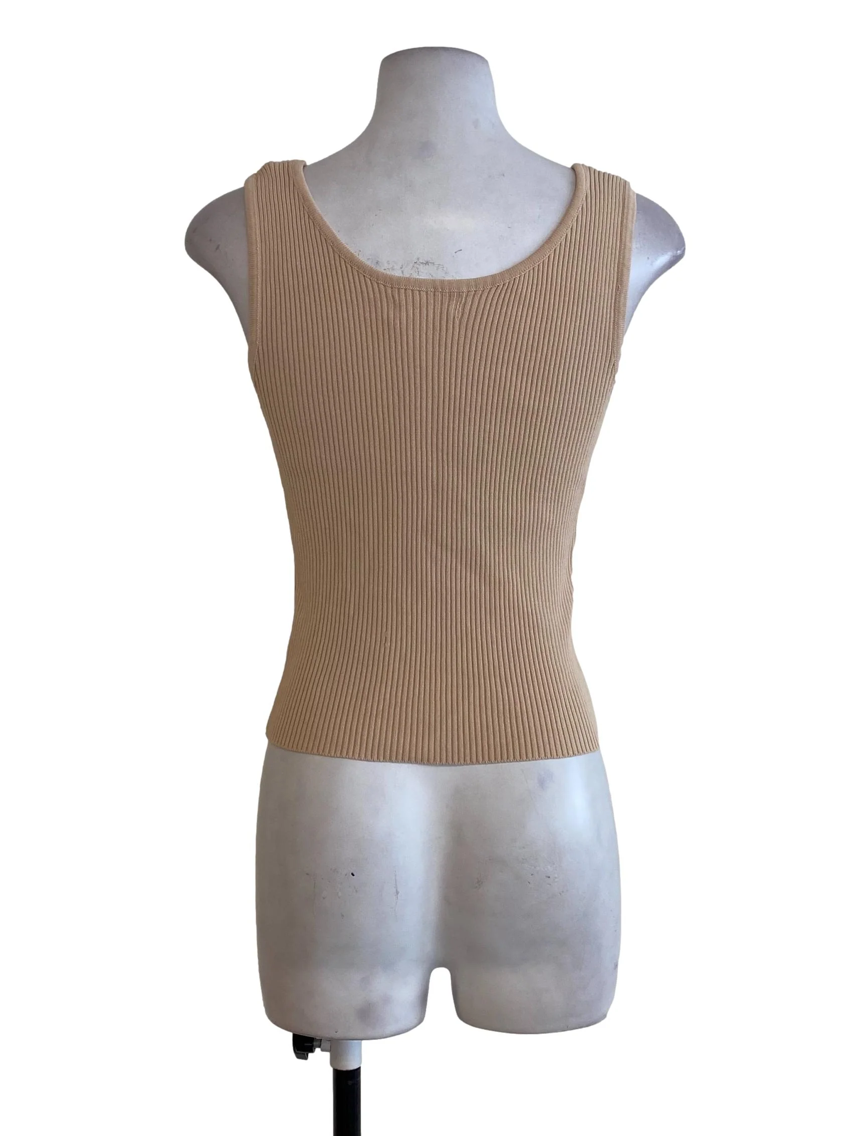Beige Knitted Tank Top - Image 2