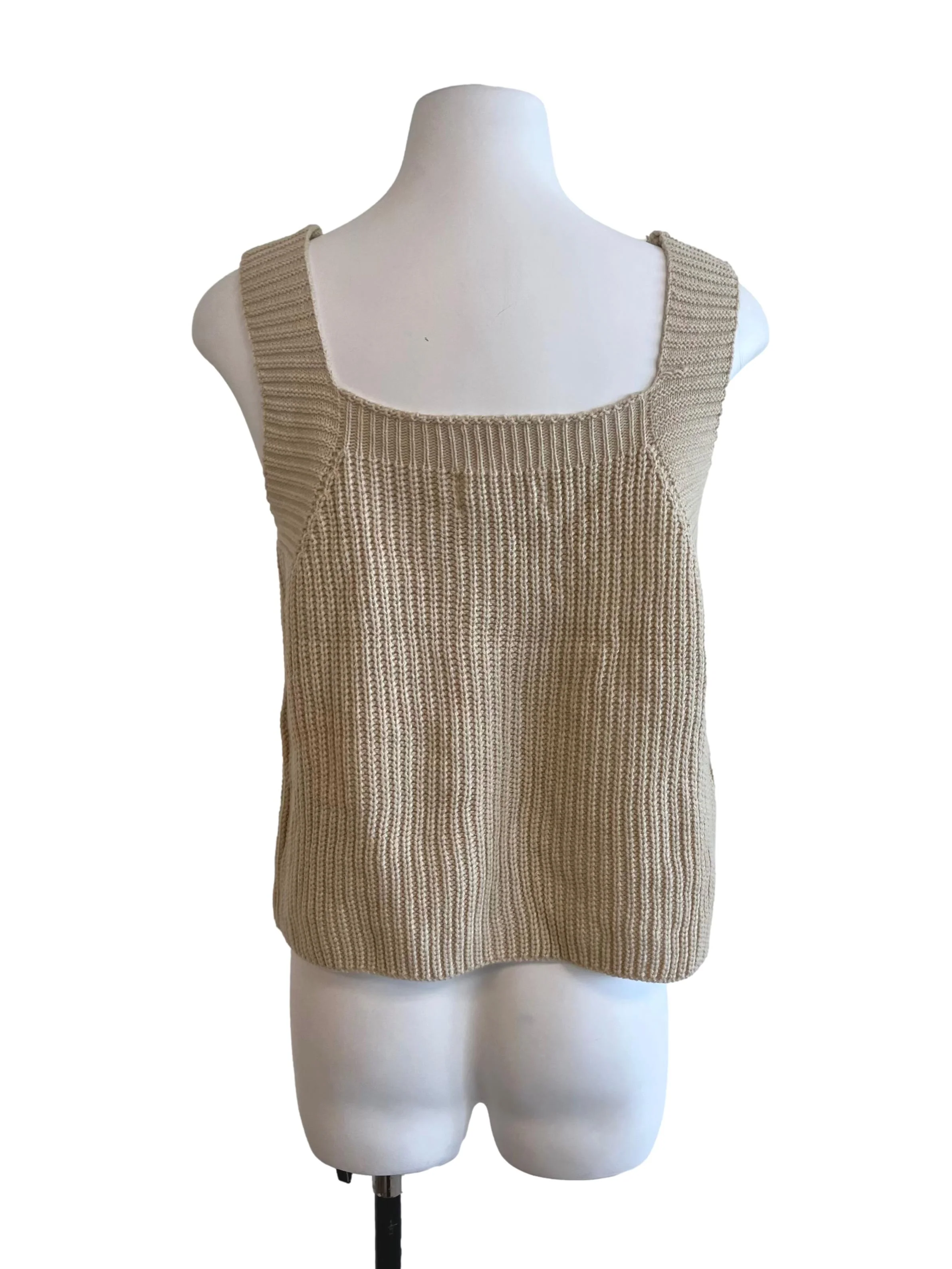 Beige Knitted Tank Top - Image 2