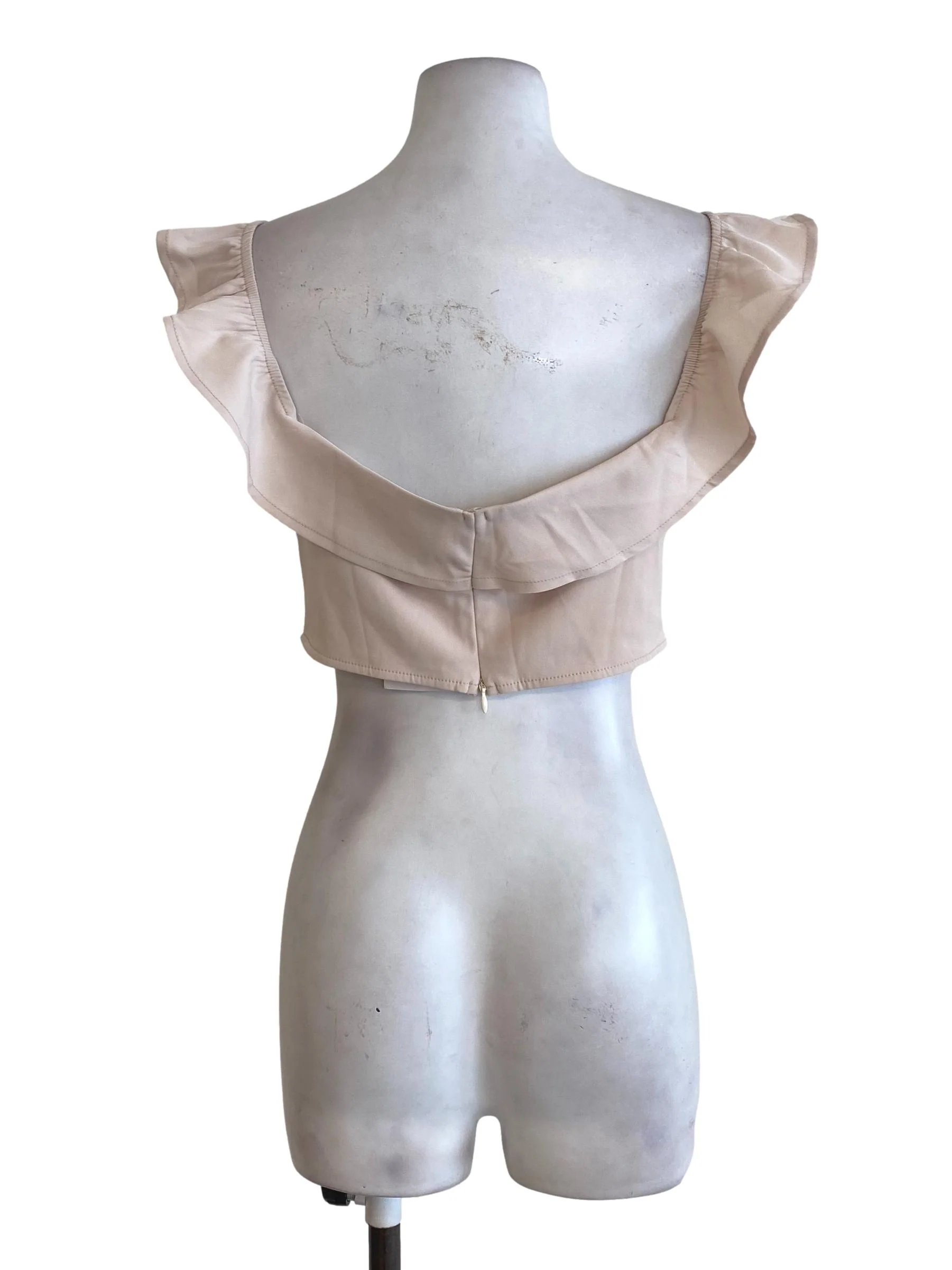 Beige Laced Crop Top - Image 2
