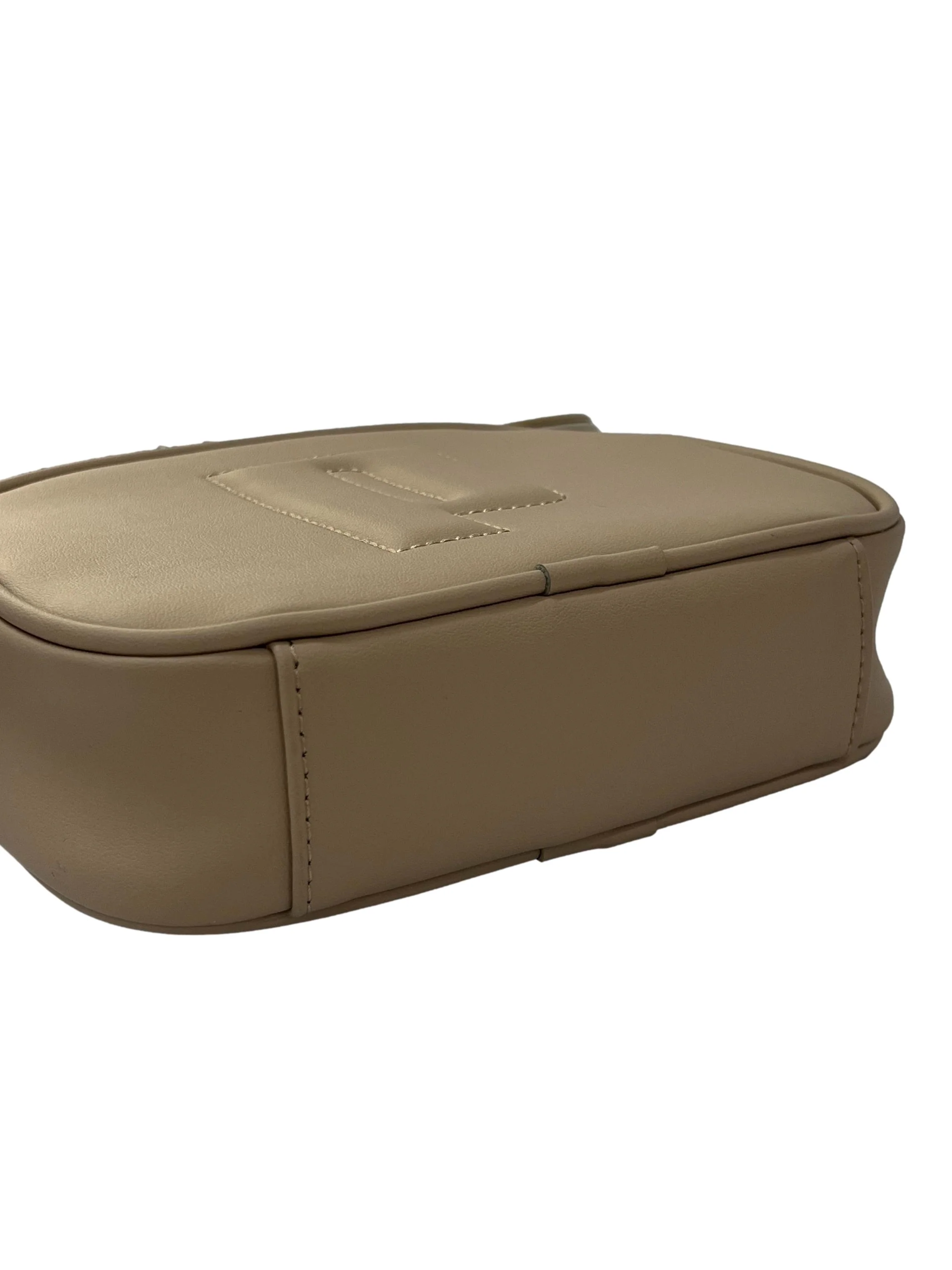 Beige Leather Crossbody Bag With Detachable Pouch CSN - Image 6