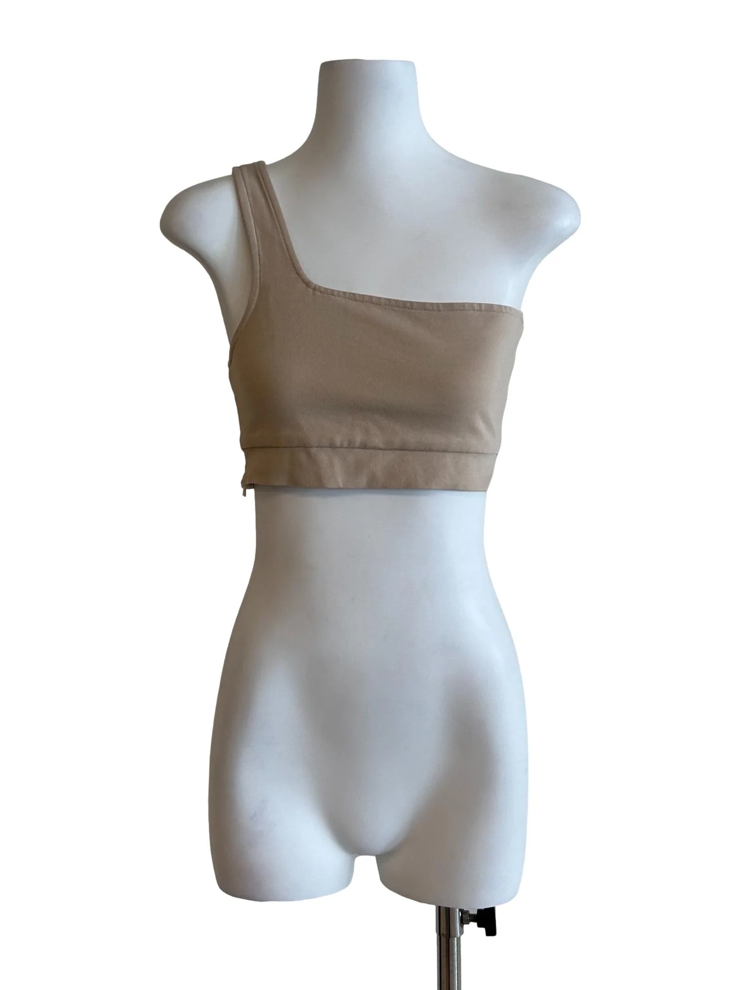 Beige One Shoulder Top