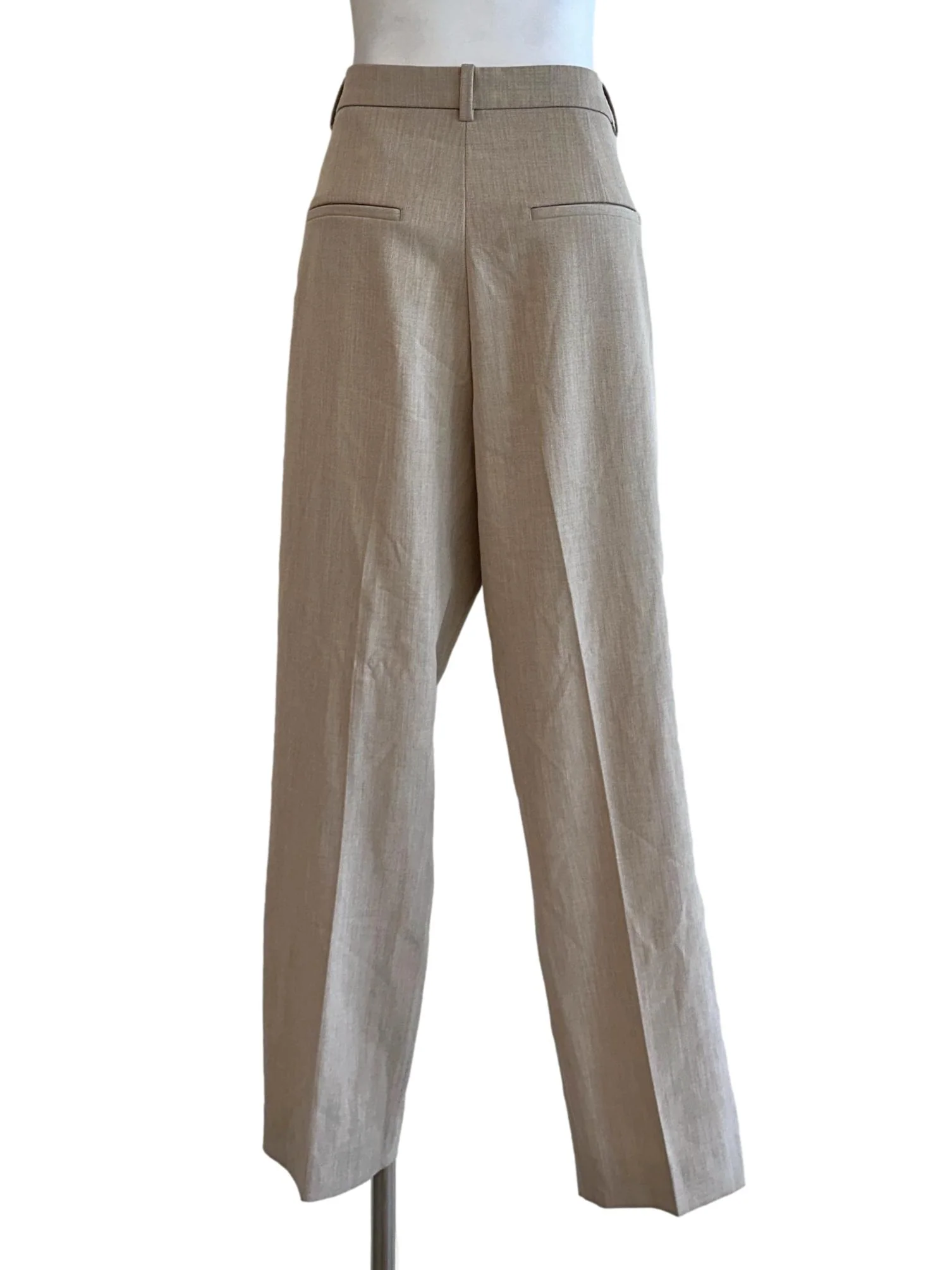 Beige Plain Formal Pants - Image 2