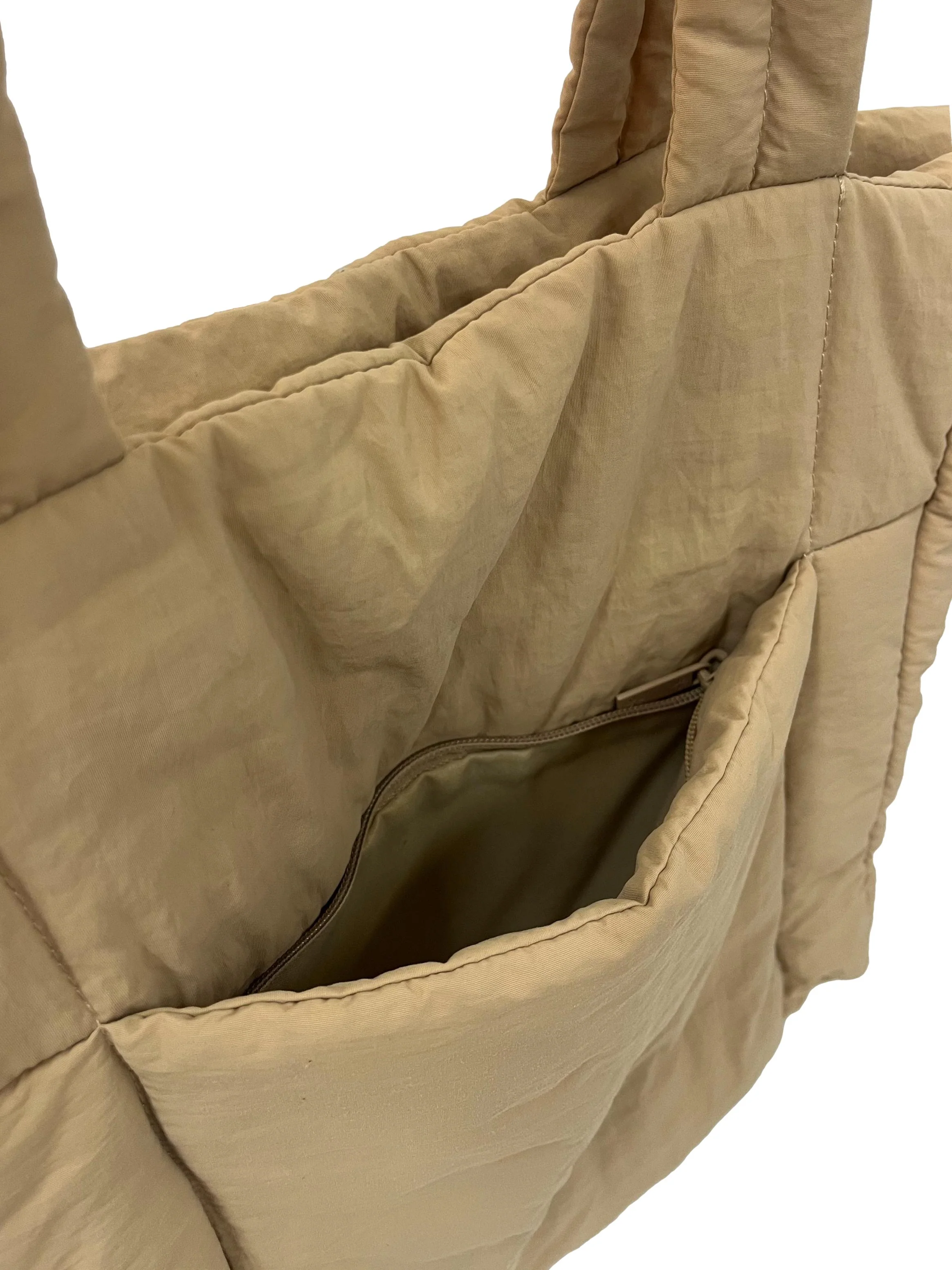 Beige Puffer Shopper Bag CSN - Image 4
