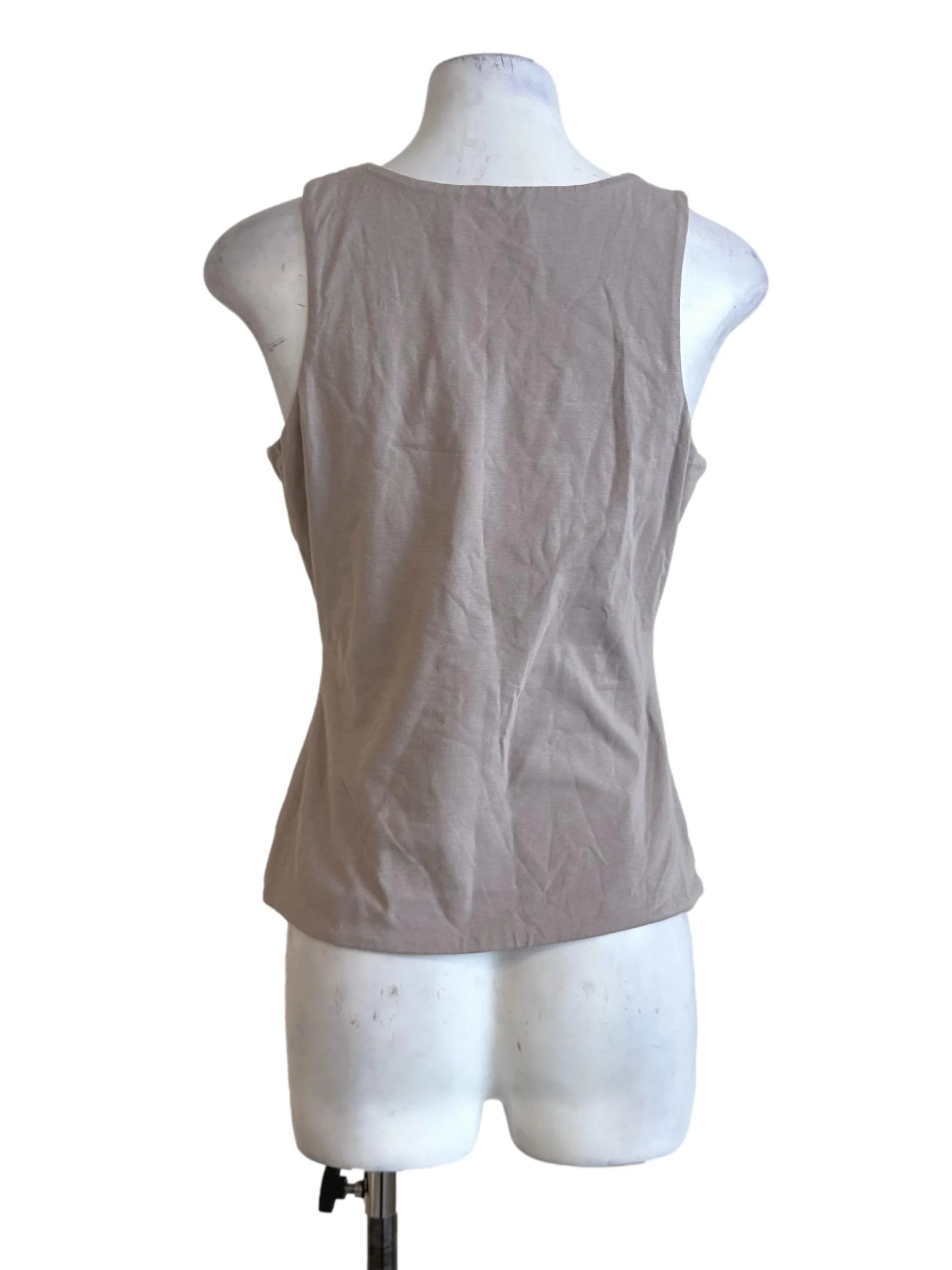 Beige Scoop Neck Sleeveless Top TCL - Image 2
