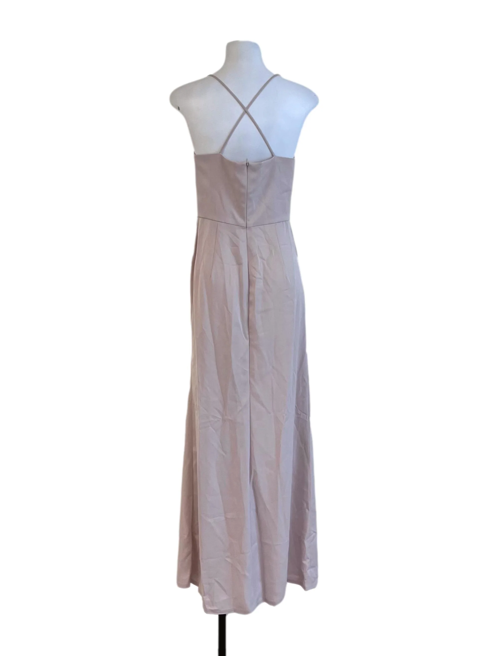 Beige Spaghetti Strap Slim Midi Dress - Image 2