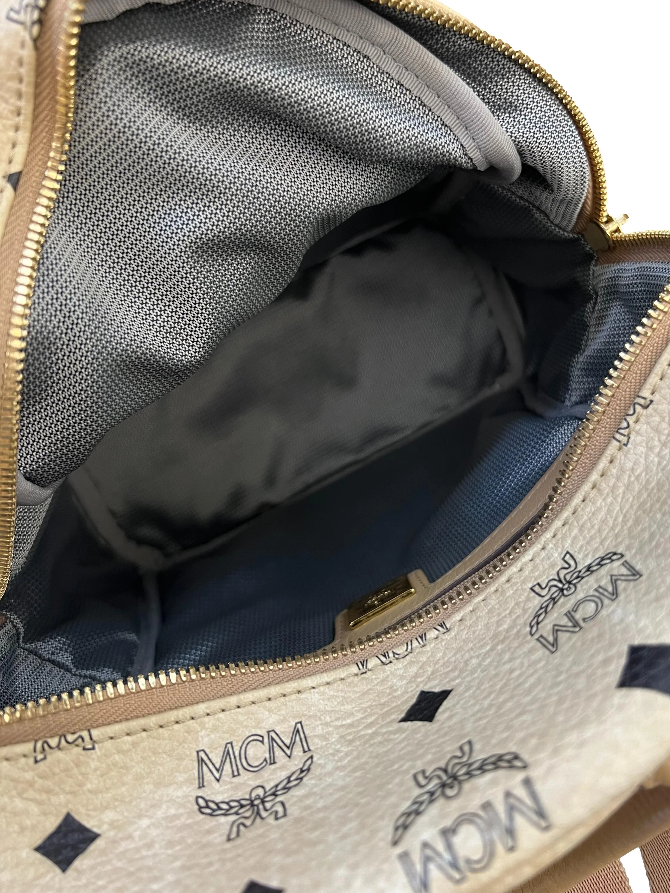 Beige Stark Side Studded Backpack - Image 3