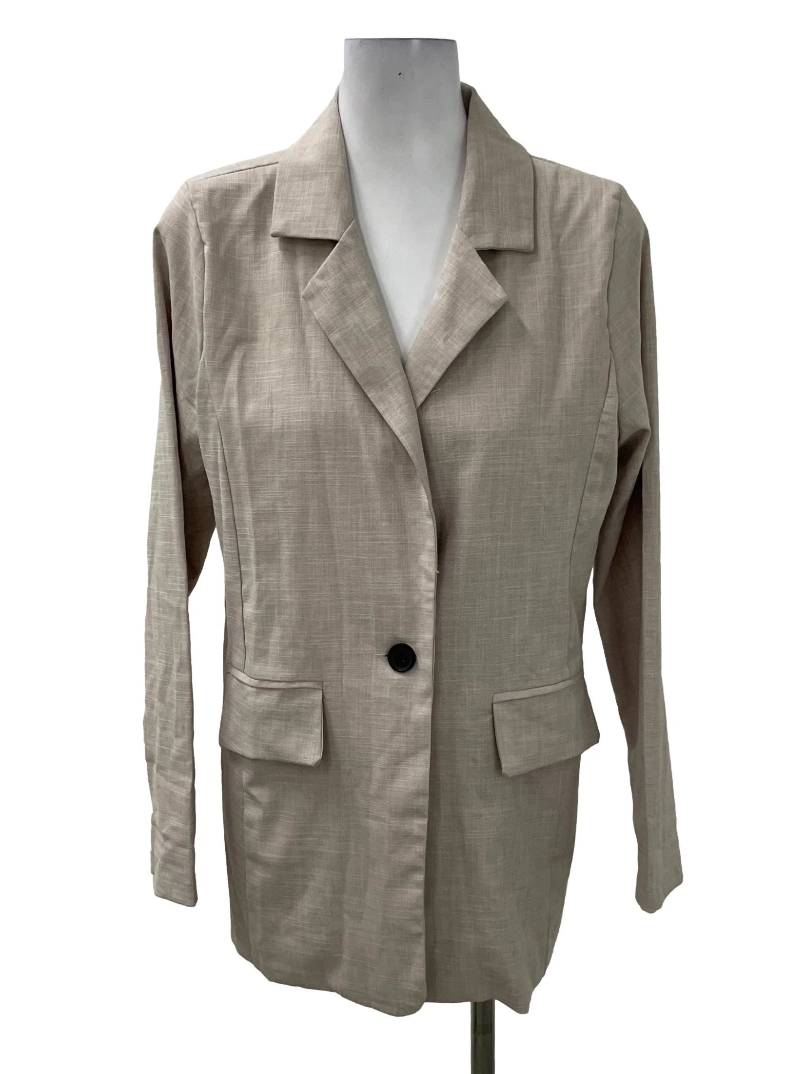 Beige Textured Blazer